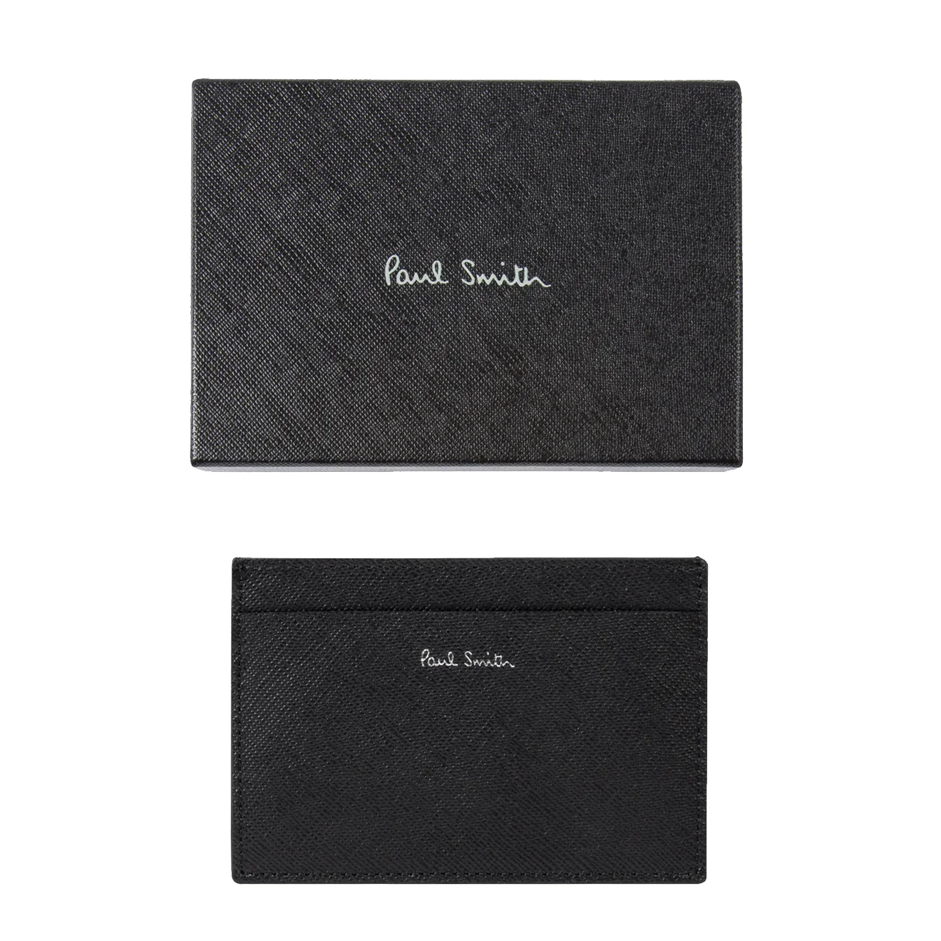 Paul Smith 'Mini Blur' Print Leather Card Holder Black - Image 5