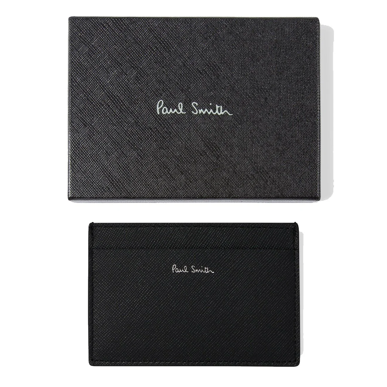 Paul Smith Mini Stripe Print Leather Card Holder Black - Image 2