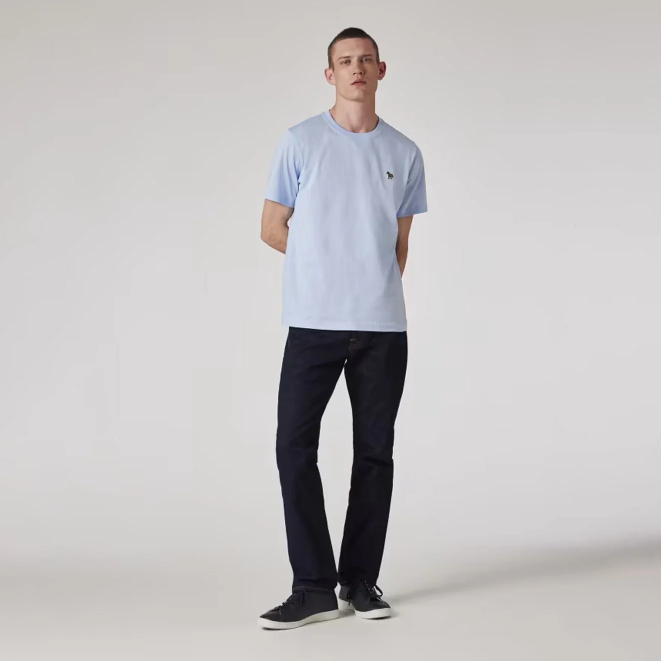 Paul Smith Organic Cotton Zebra Logo T-Shirt Pale Blue - Image 3
