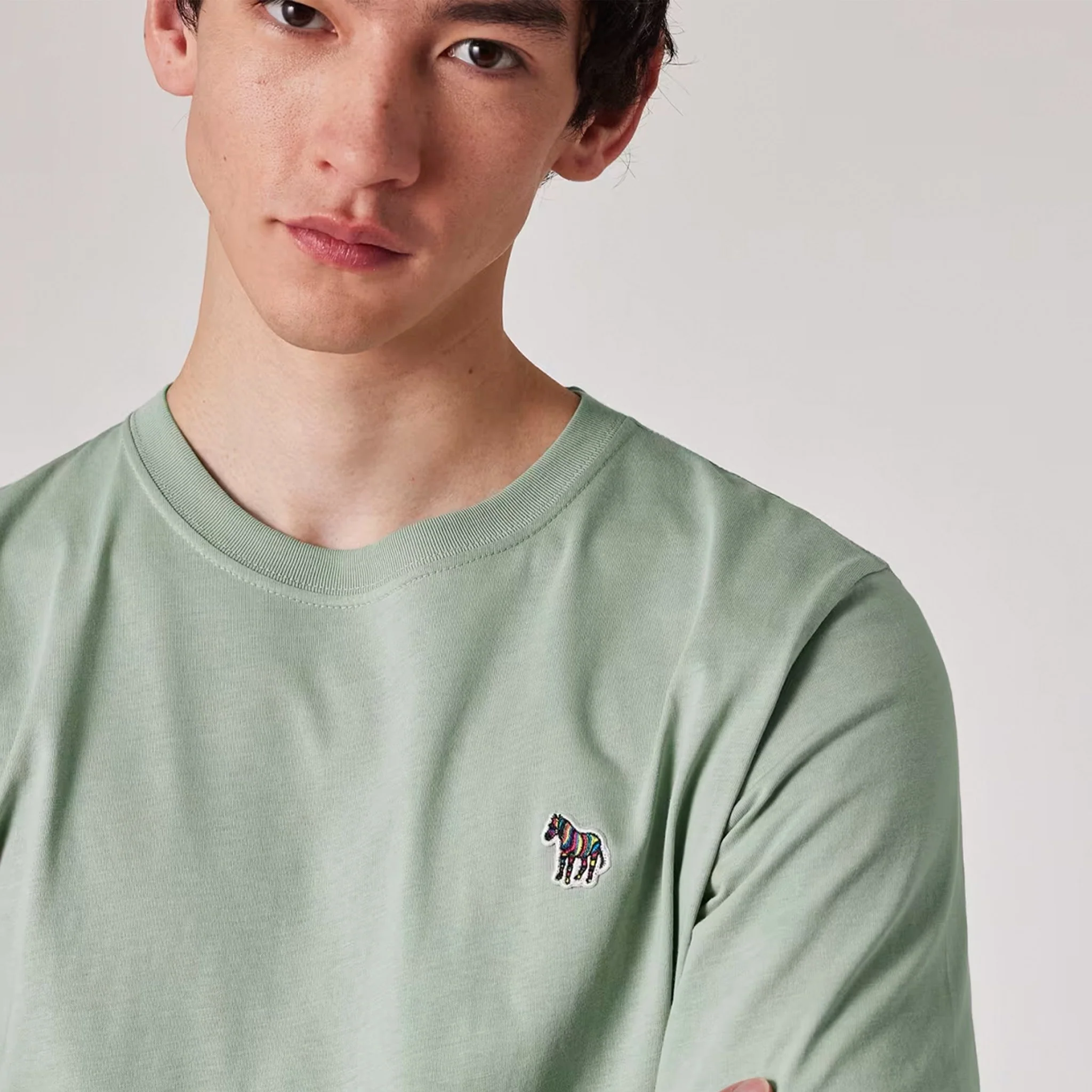 Paul Smith Organic Cotton Zebra T-Shirt Sage Green - Image 4