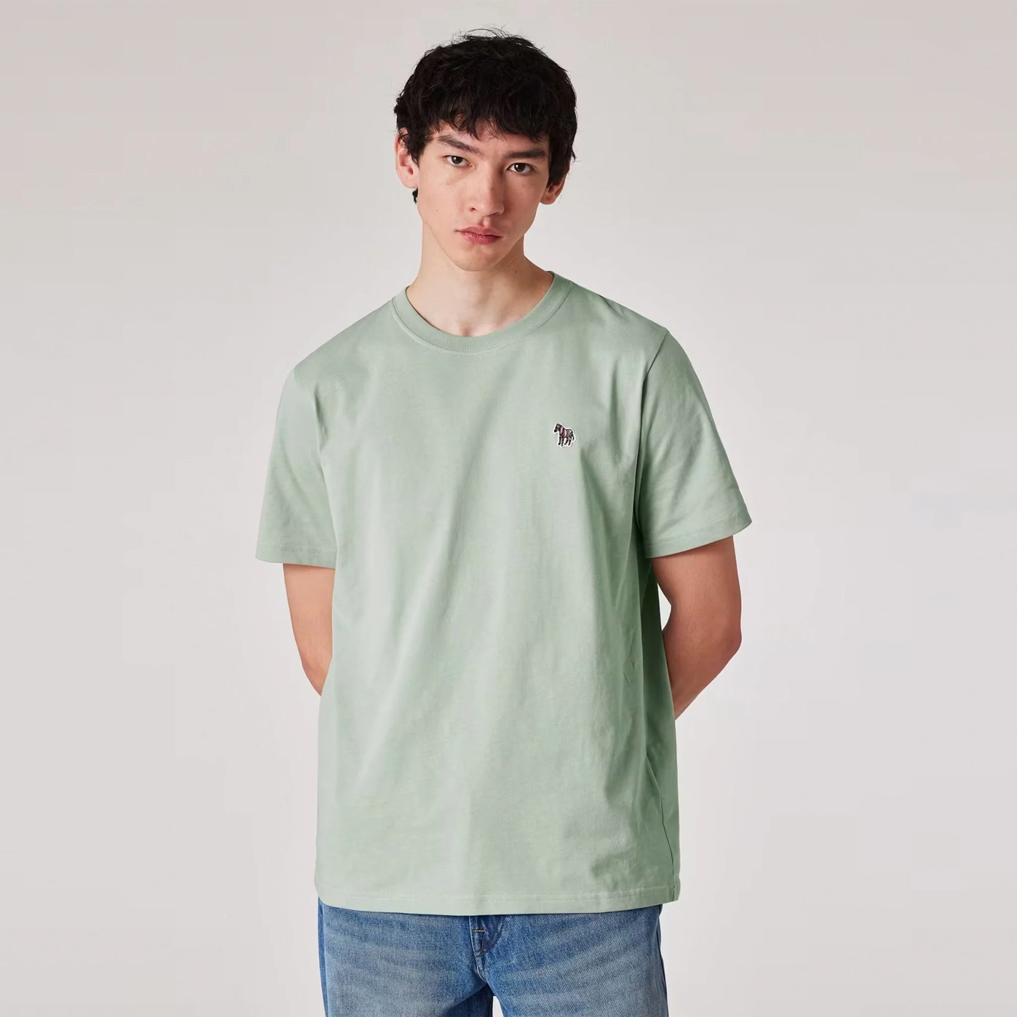 Paul Smith Organic Cotton Zebra T-Shirt Sage Green - Image 7
