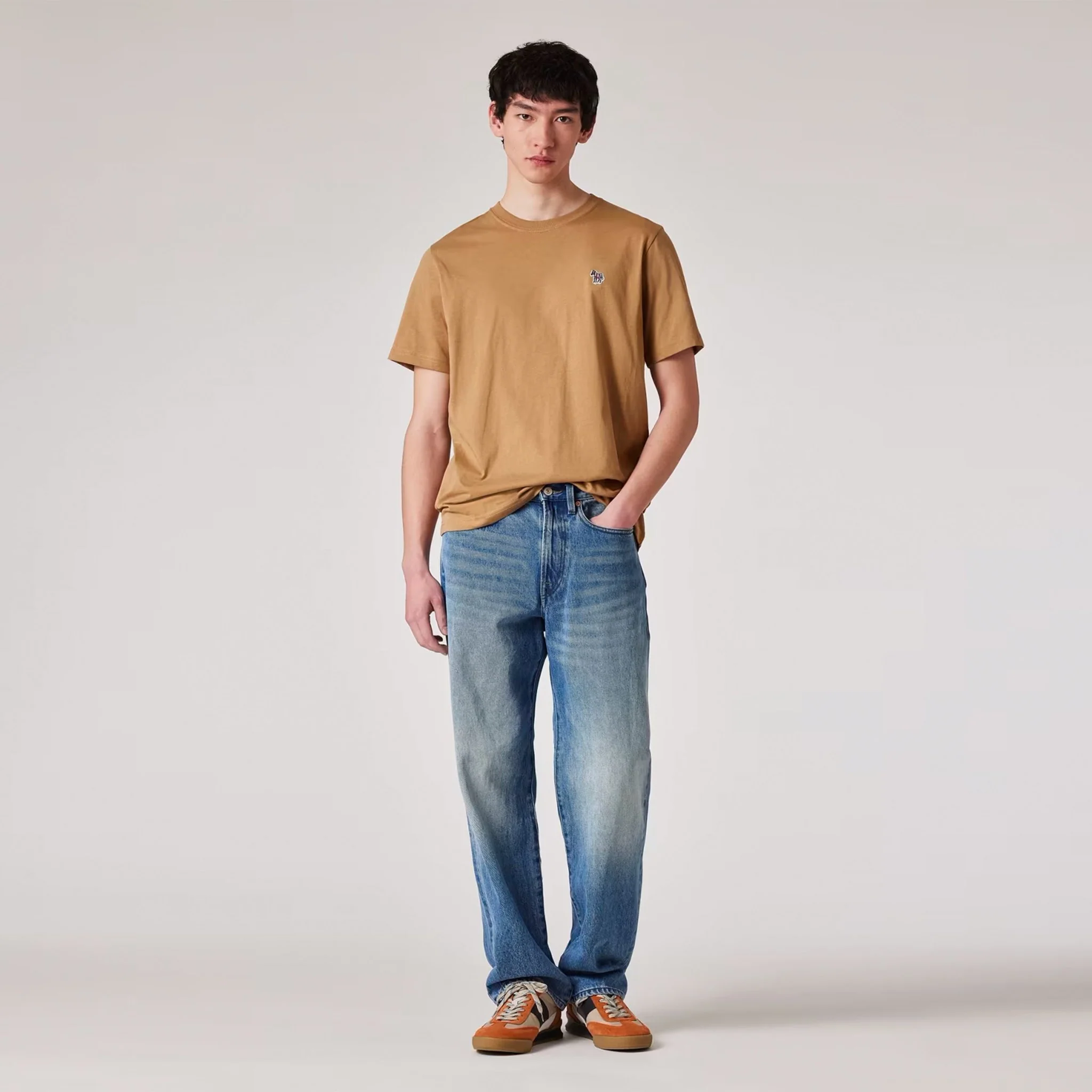Paul Smith Organic Cotton Zebra T-Shirt Toffee Brown - Image 5