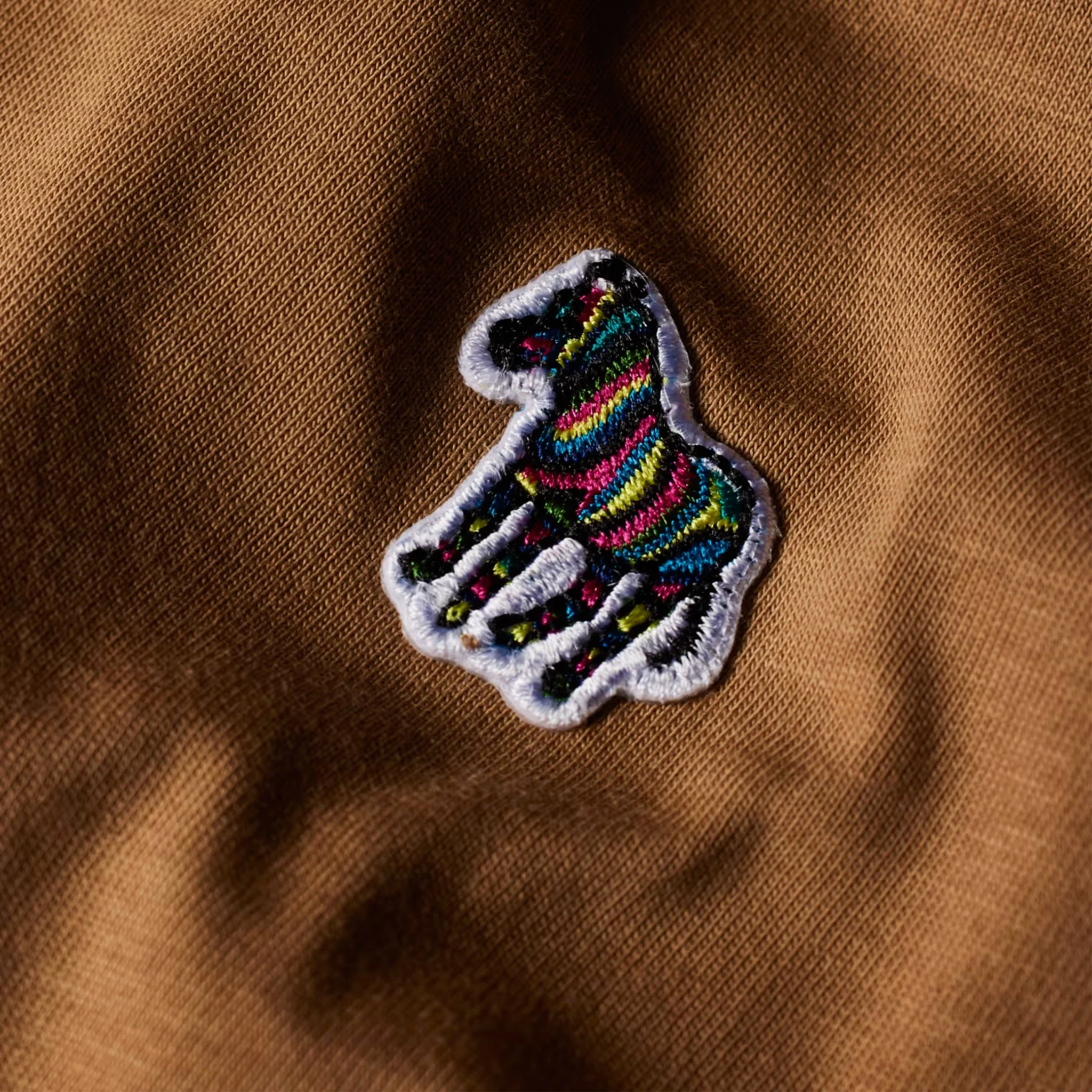Paul Smith Organic Cotton Zebra T-Shirt Toffee Brown - Image 7