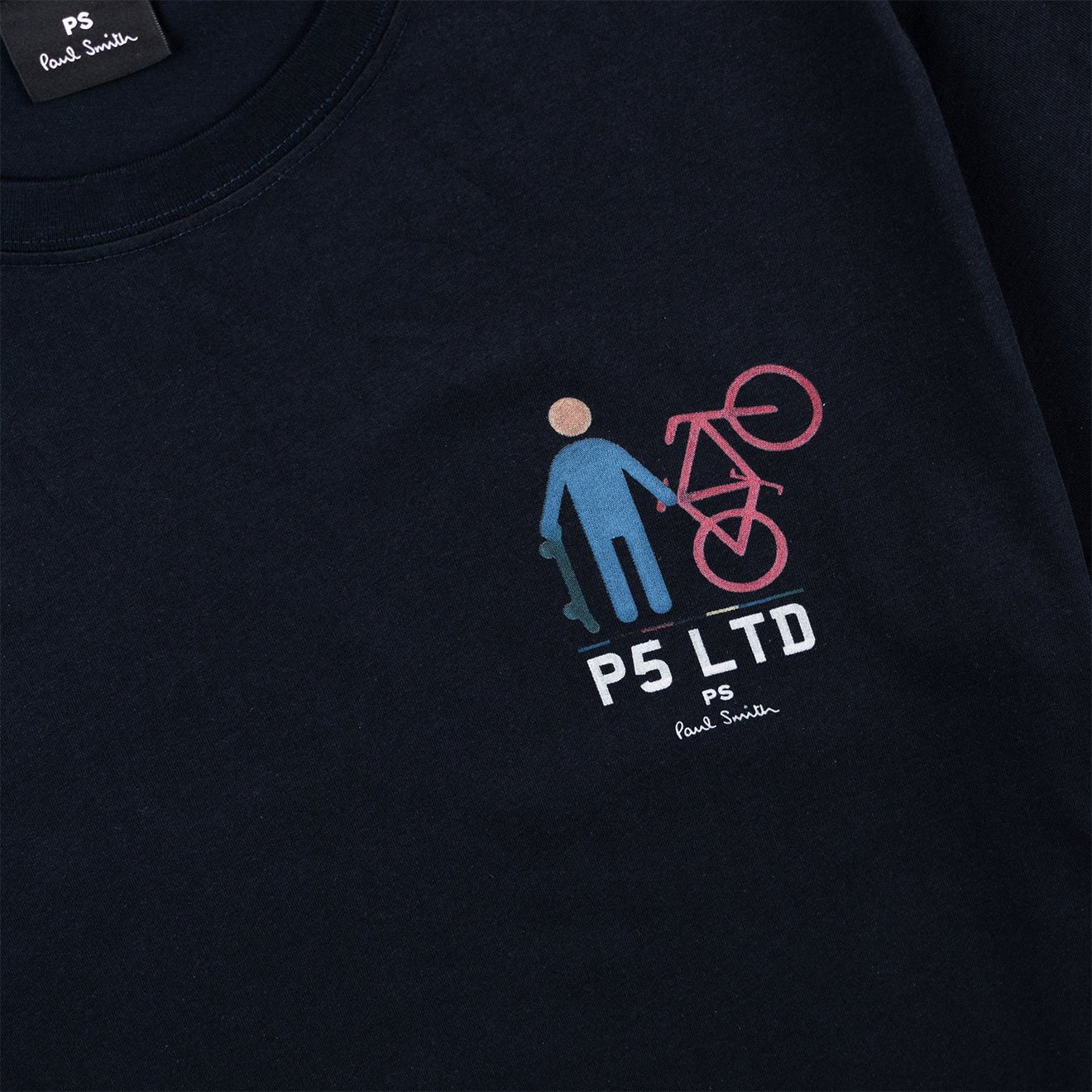 Paul Smith P5 Ltd Bike T-Shirt Very Dark Navy - Image 3
