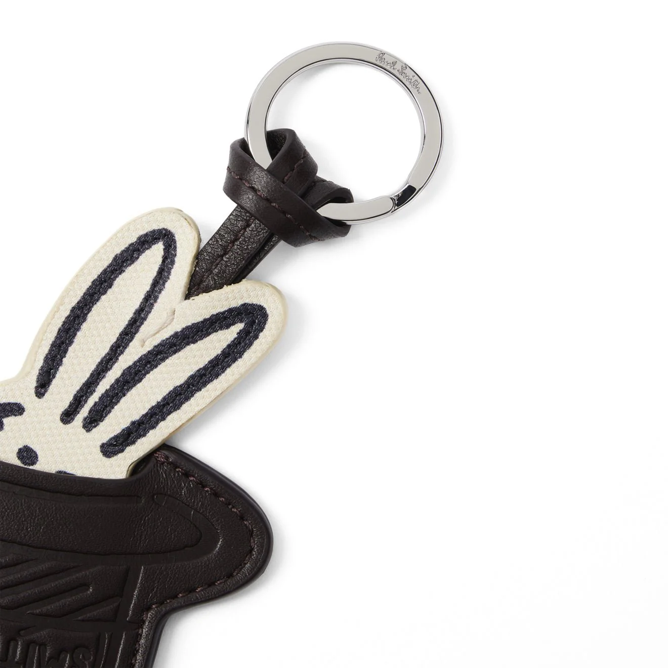 Paul Smith Rabbit in a Hat Leather Keyring Brown - Image 2