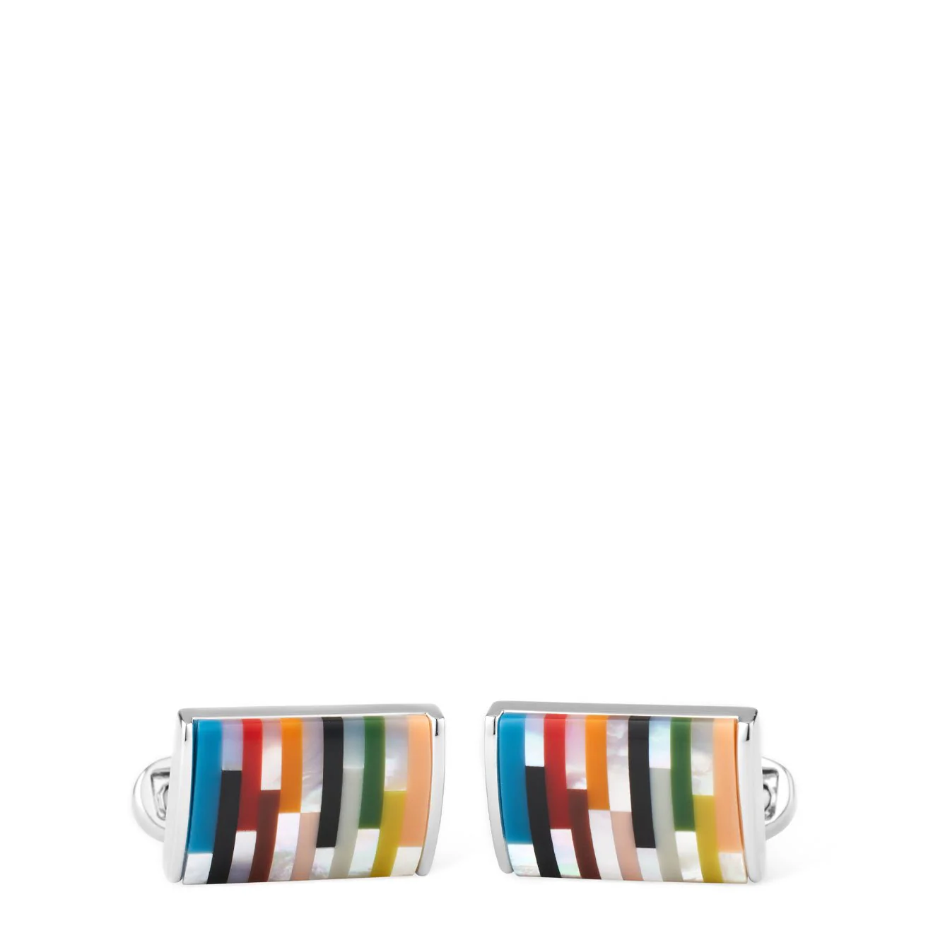 Paul Smith Signature Stripe Curve Cufflinks Silver