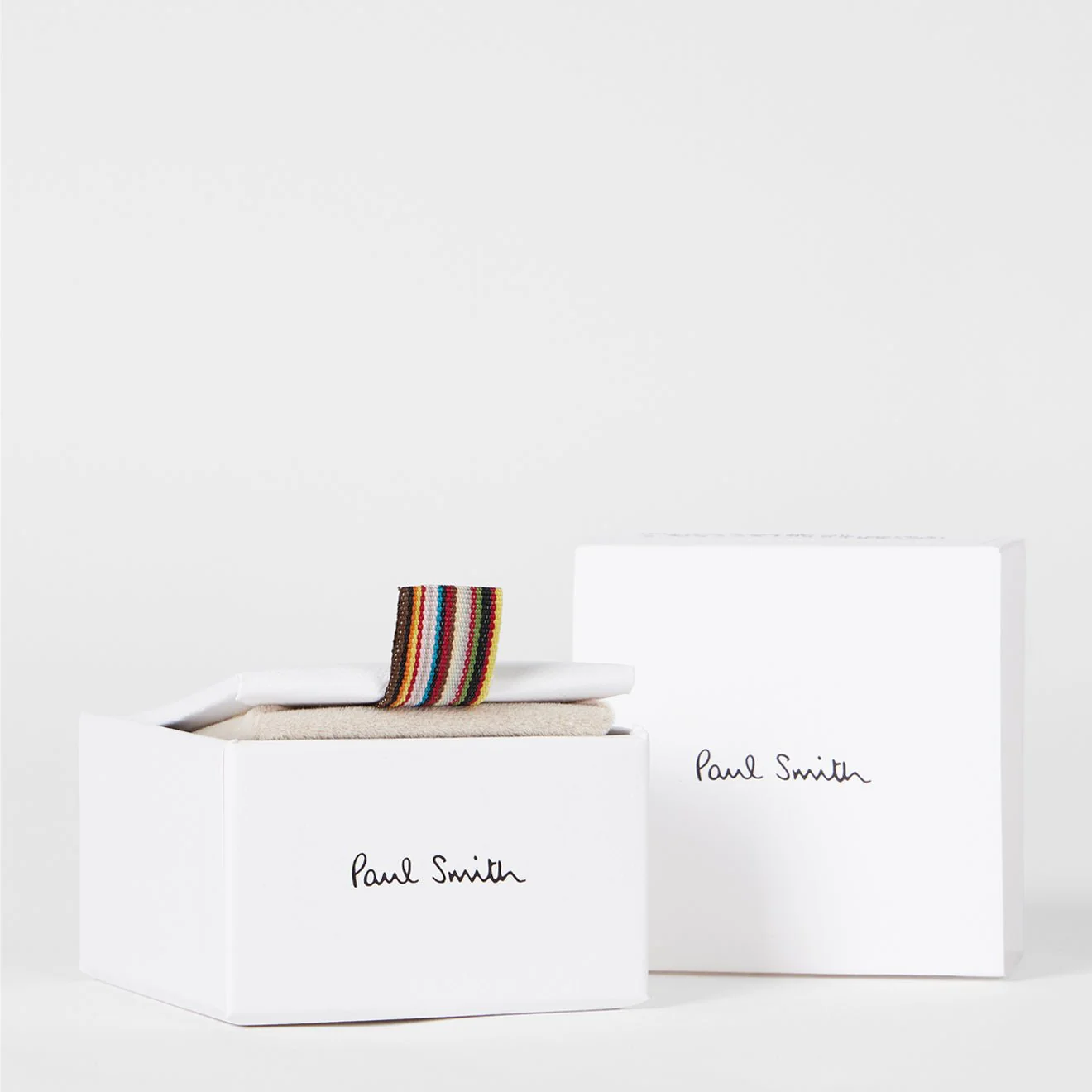 Paul Smith Signature Stripe Curve Cufflinks Silver - Image 2