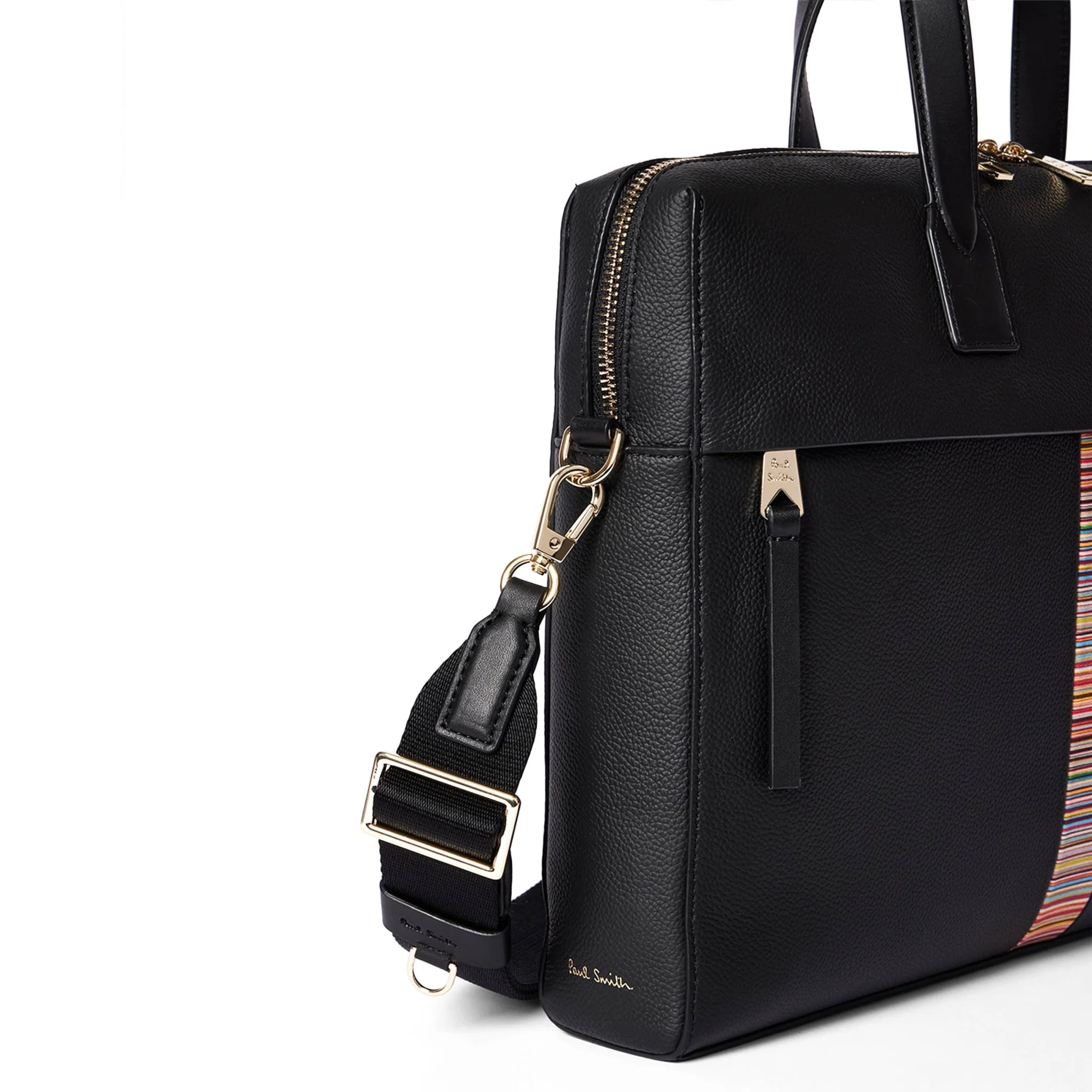 Paul Smith Signature Stripe Folio Bag Black - Image 5