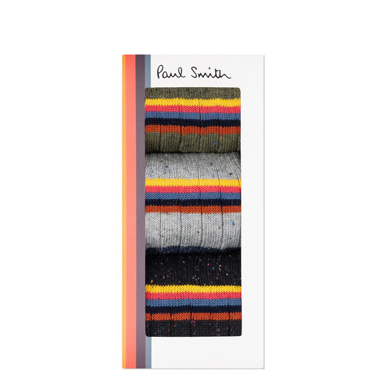 Paul Smith Stripe Ribbed Socks Three Pack Multi - Image 2