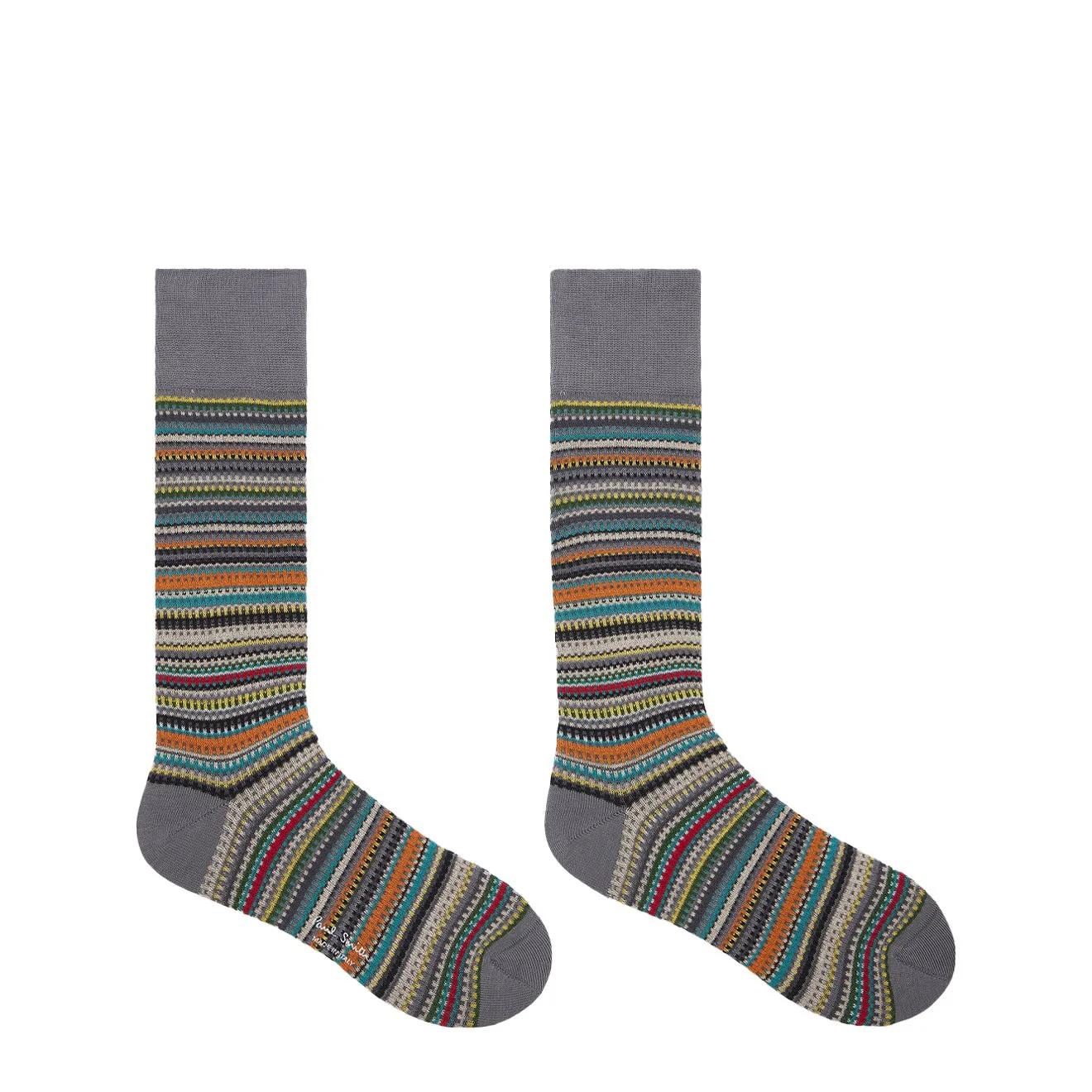 Paul Smith Tonal Stripe Cotton-Blend Pique Socks Grey - Image 2