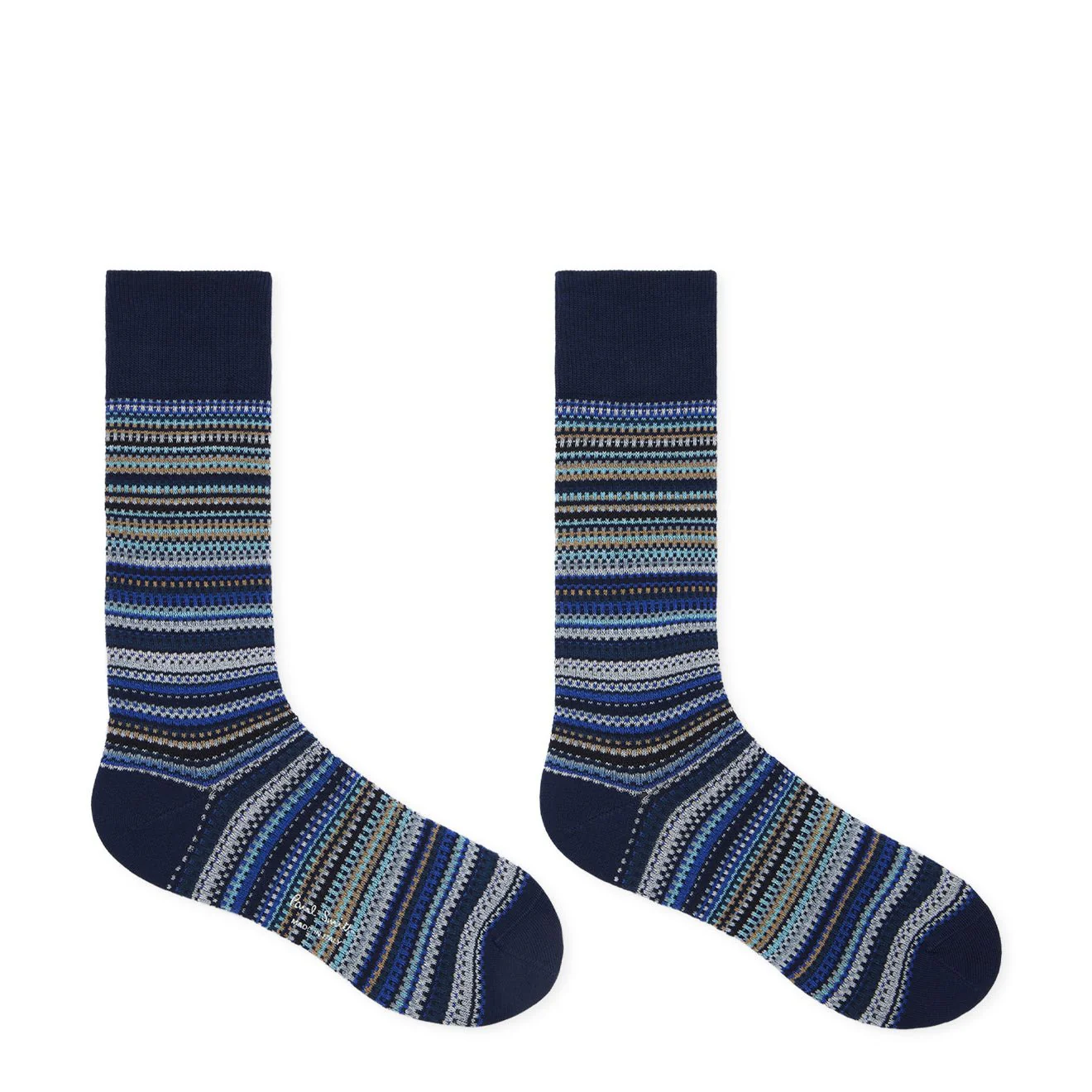 Paul Smith Tonal Stripe Cotton-Blend Pique Socks Navy - Image 2