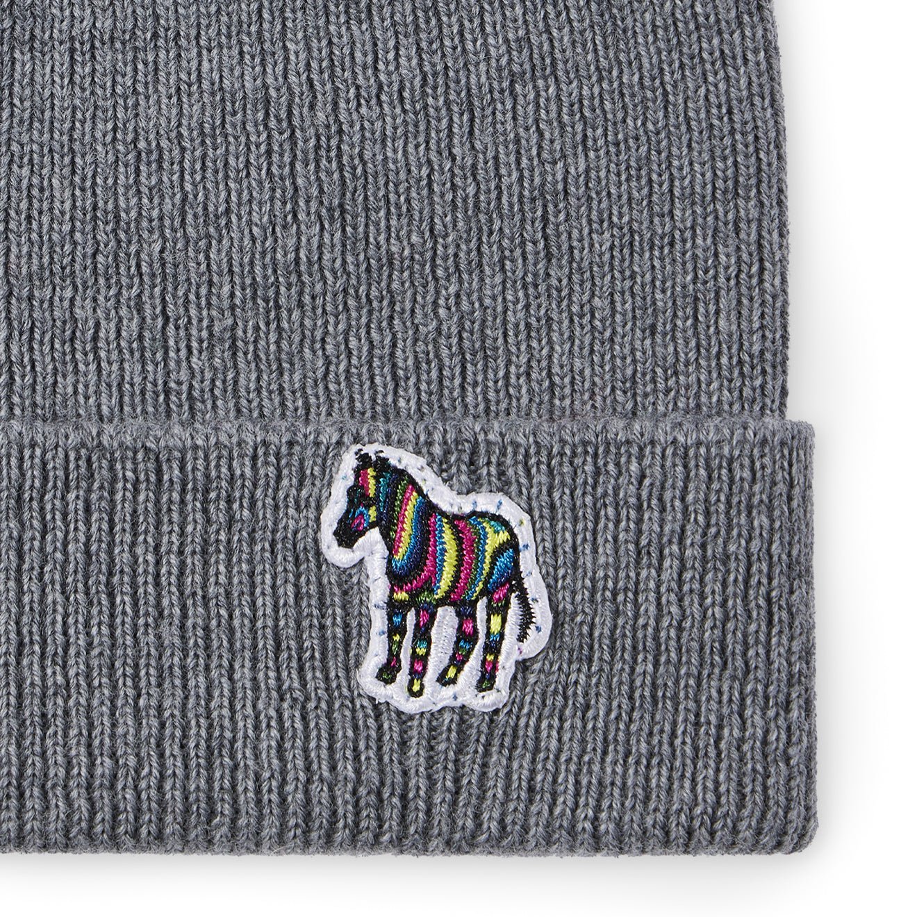 Paul Smith Zebra Beanie Hat Grey - Image 2
