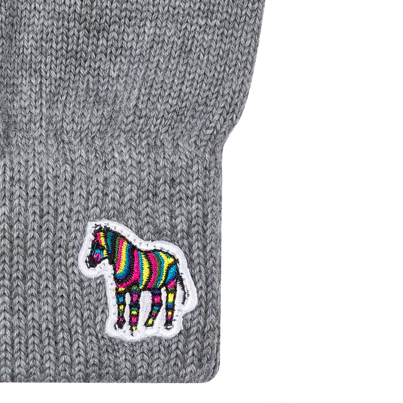 Paul Smith Zebra Logo Wool Gloves Grey - Image 3