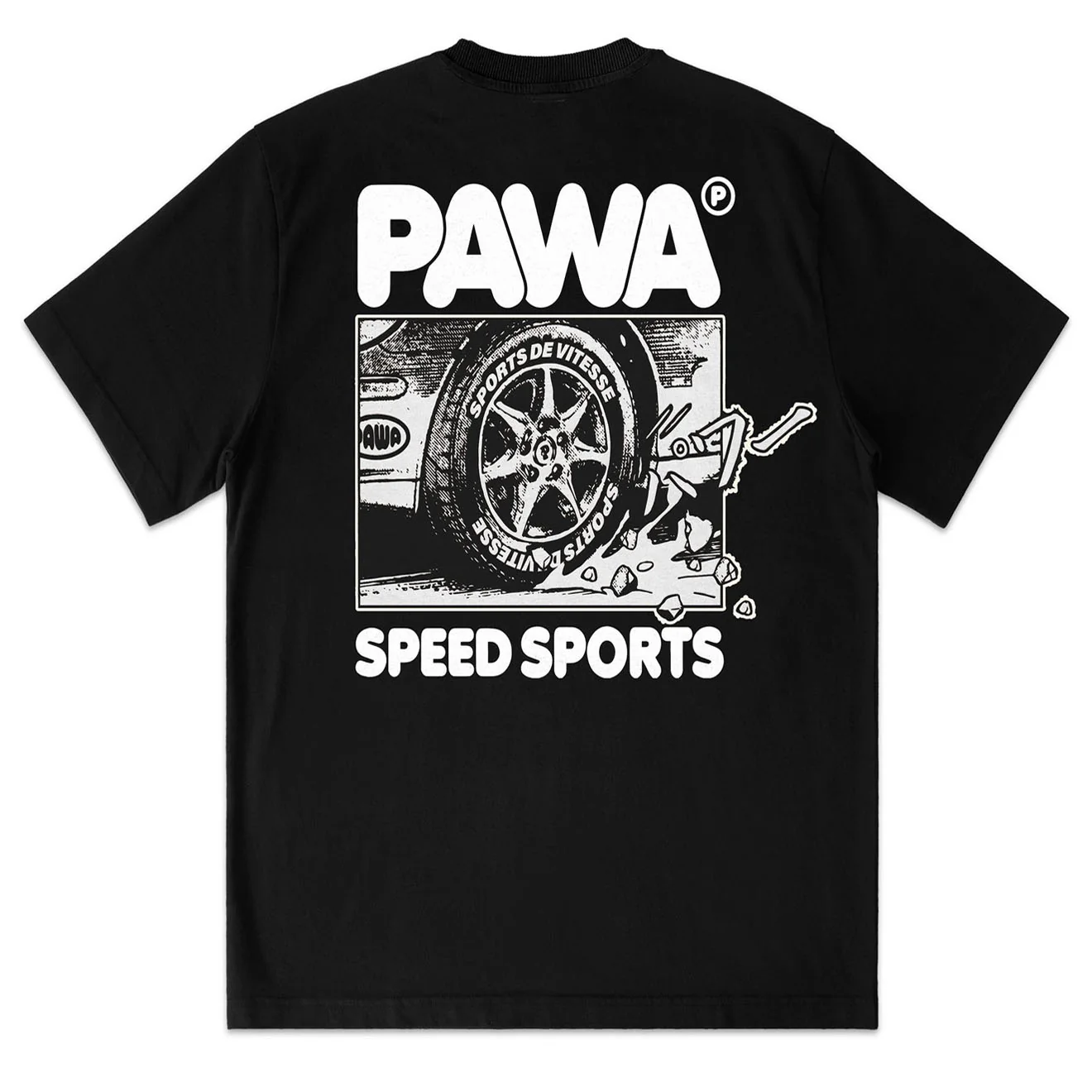 Pawa Sports Burnout T-Shirt Black - Image 2