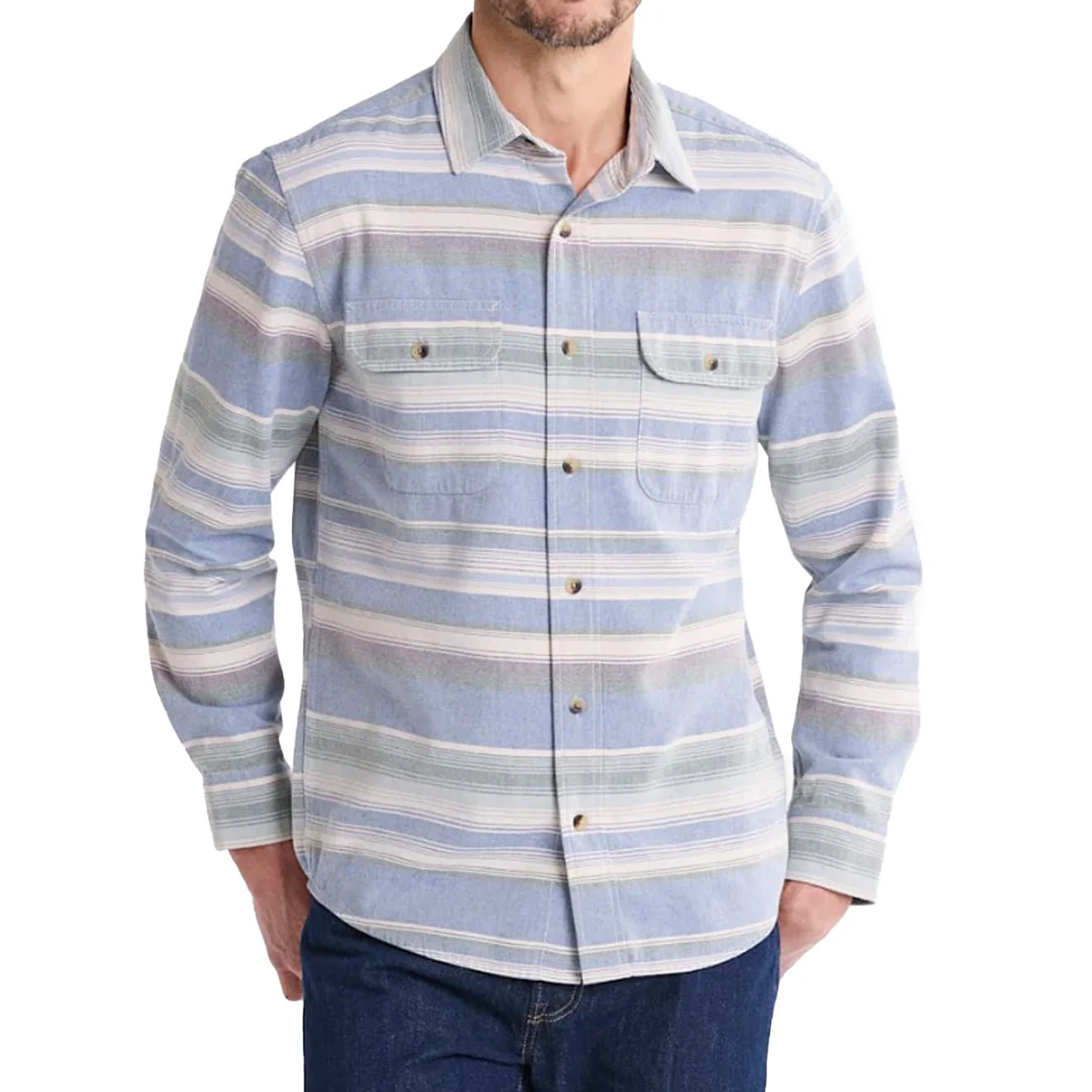 Pendleton Beach Shack Shirt Navy Stripe - Image 3