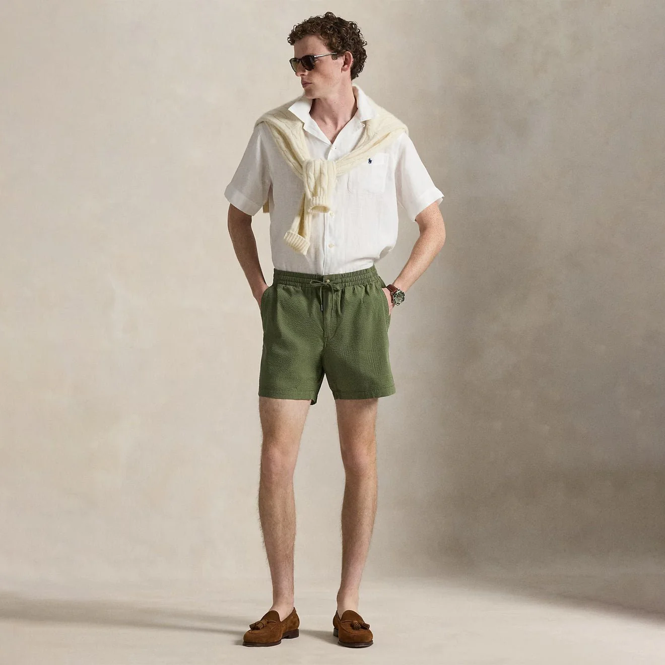 Polo Ralph Lauren 15 cm Polo Prepster Performance Short Supply Olive / Garden Trail - Image 2