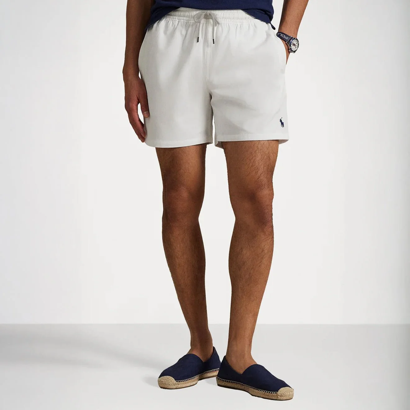 Polo Ralph Lauren 5.75-Inch Traveller Classic Swim Trunk White - Image 3