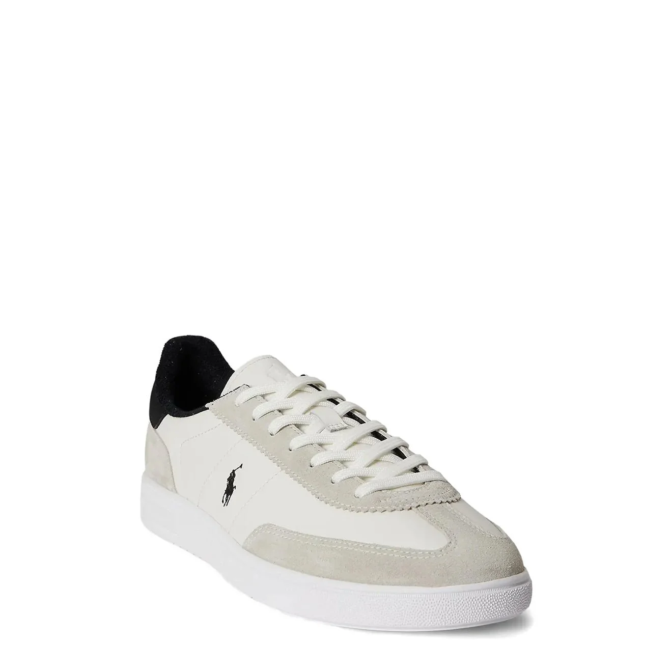 Polo Ralph Lauren Bedford Leather Suede Trainer Deckwash White / Black - Image 2