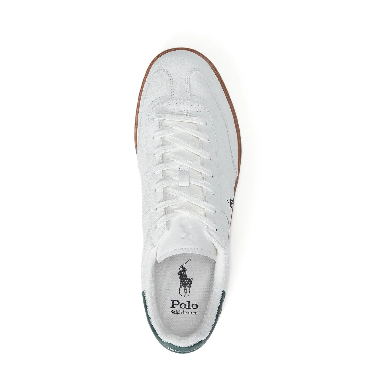Polo Ralph Lauren Bedford Suede Trainer Bianco / College Green - Image 2