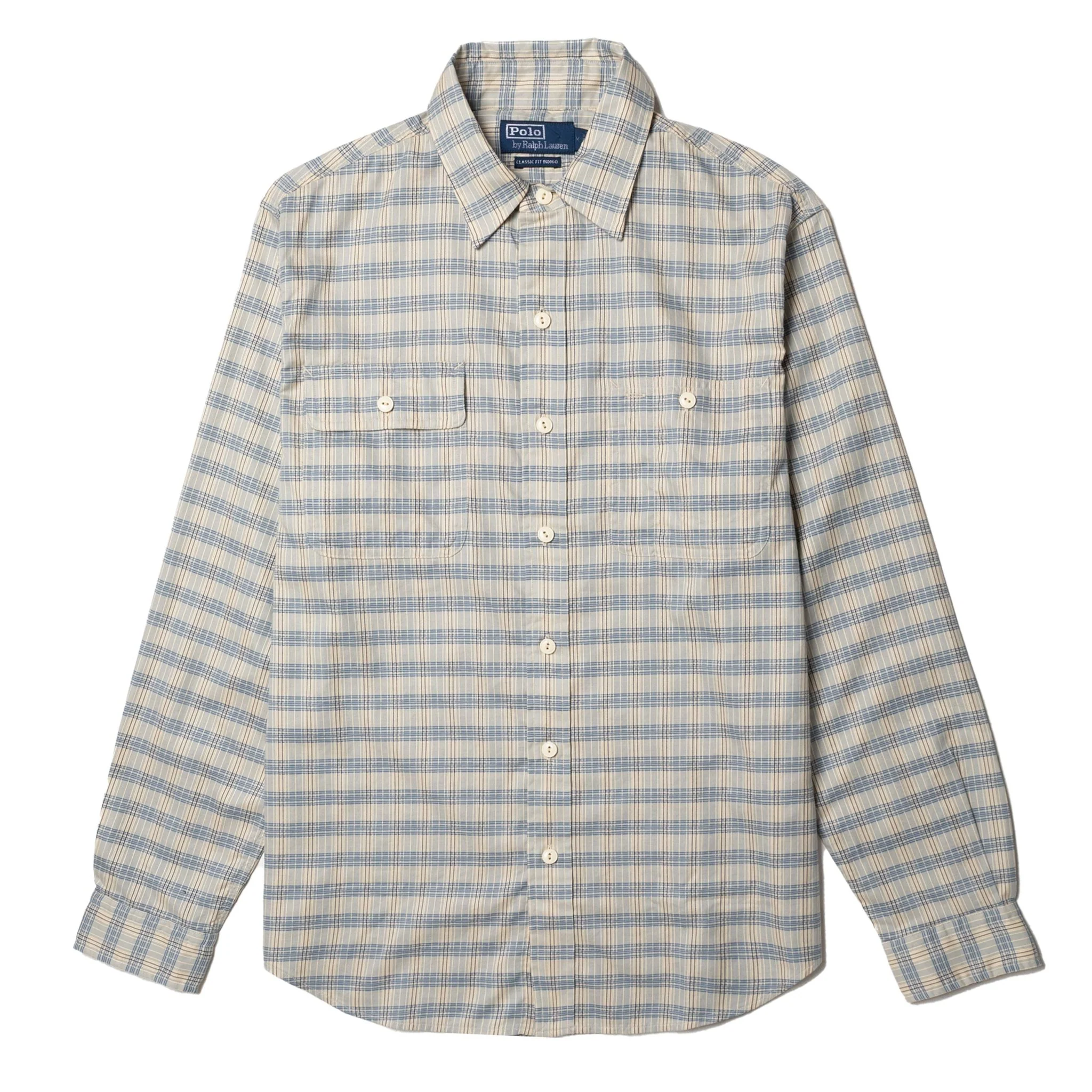 Polo Ralph Lauren Classic Fit Plaid Workshirt Indigo Cream