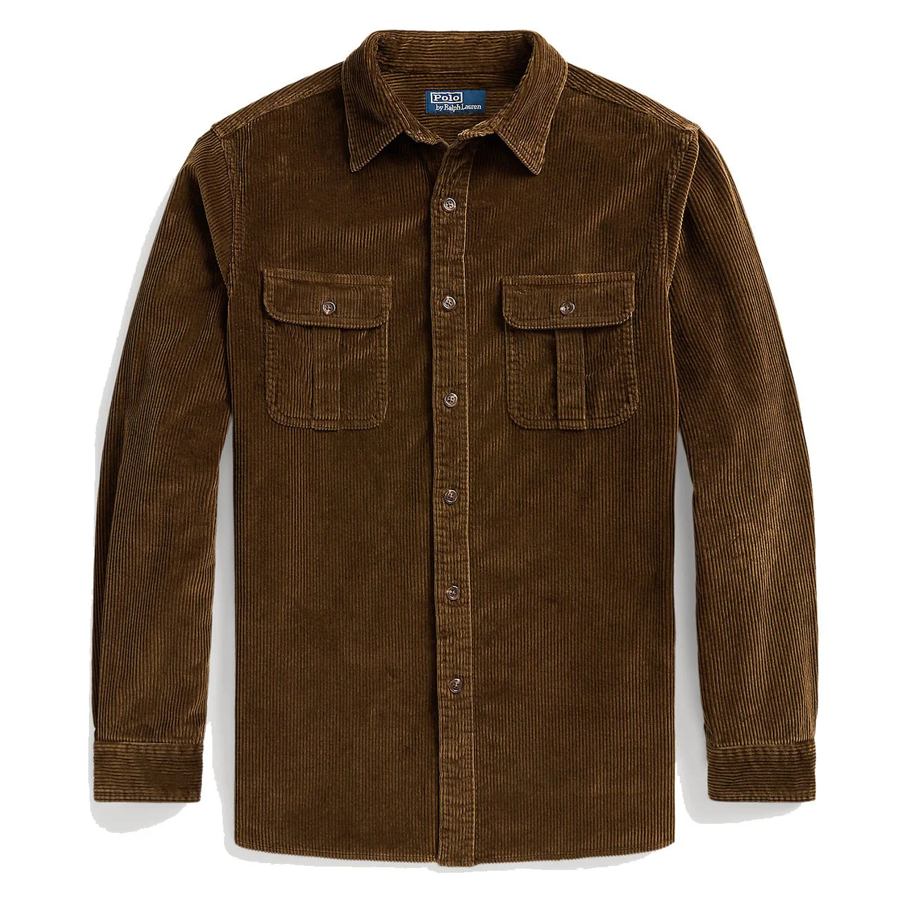 Polo Ralph Lauren Classic Fit Suede-Patch Corduroy Shirt York Brown