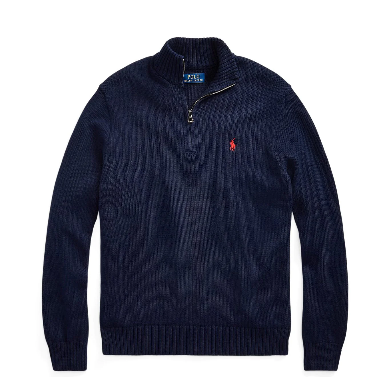 Polo Ralph Lauren Cotton Quarter-Zip Sweater Hunter Navy