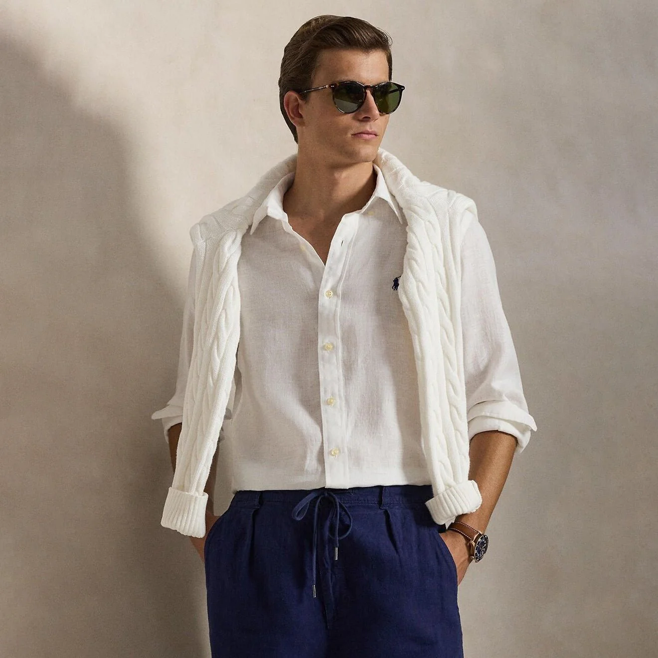 Polo Ralph Lauren Custom Fit Linen Shirt White - Image 2
