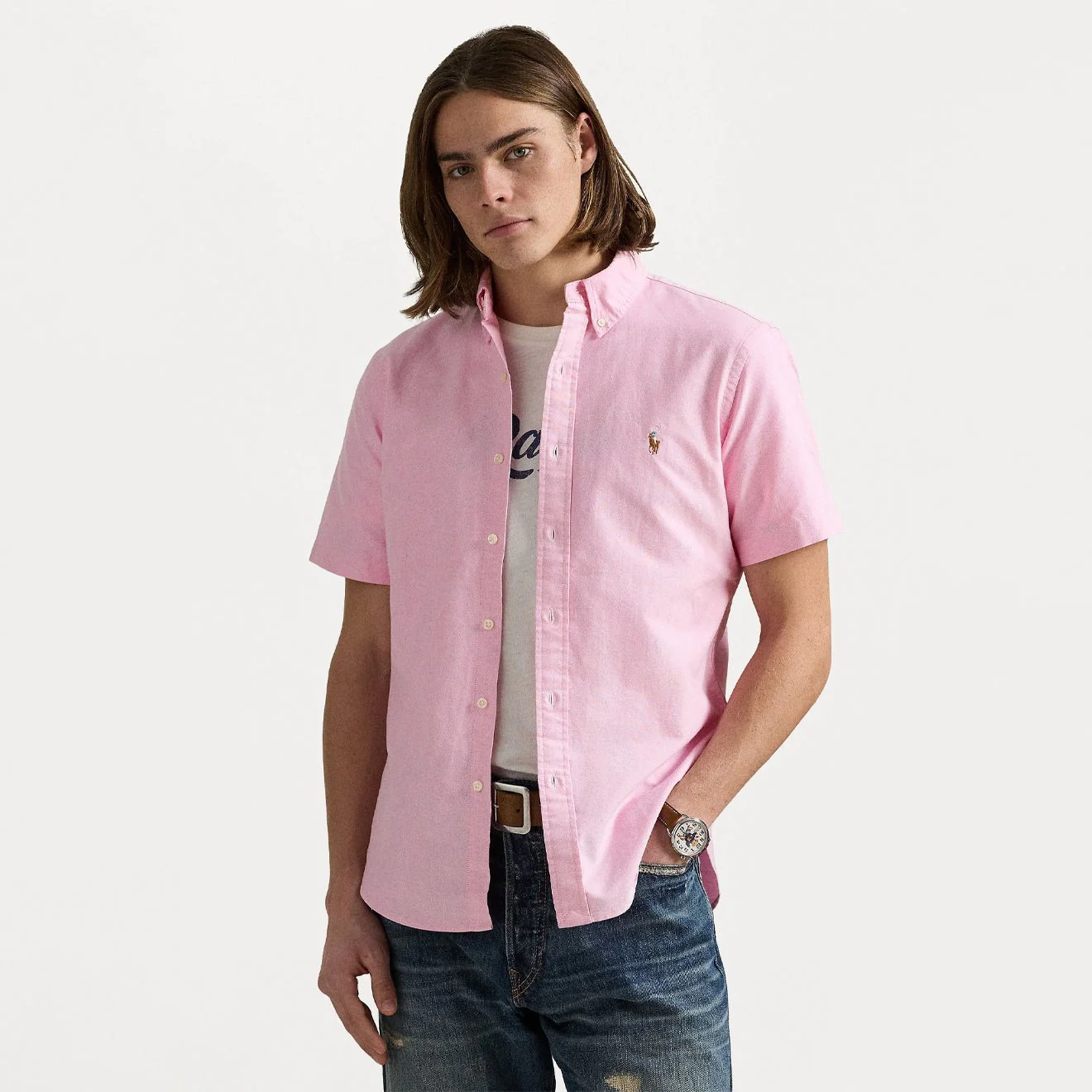Polo Ralph Lauren Custom Fit Oxford Shirt New Rose - Image 2