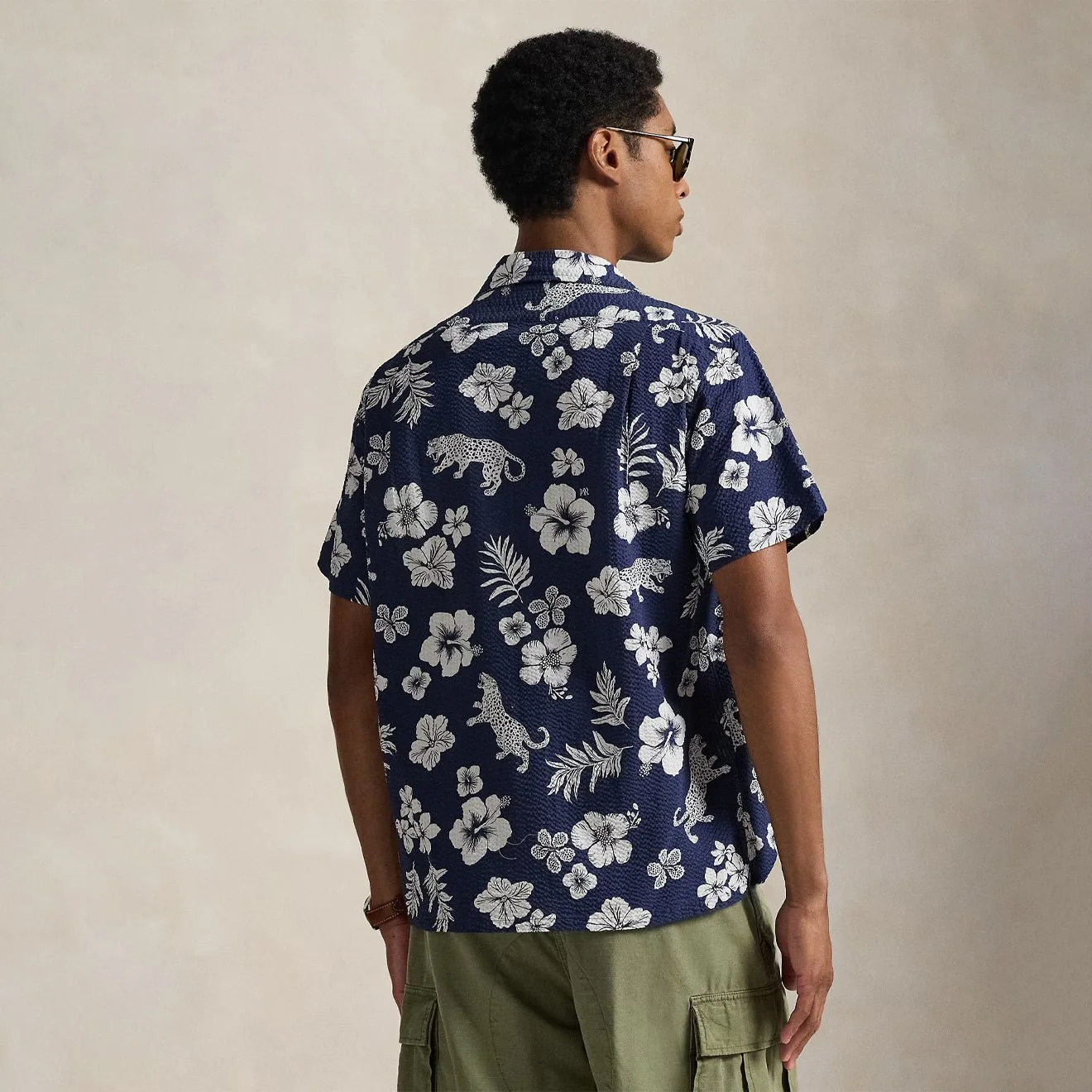 Polo Ralph Lauren Custom Fit Striped Linen Shirt Jaguar Tropical - Image 3