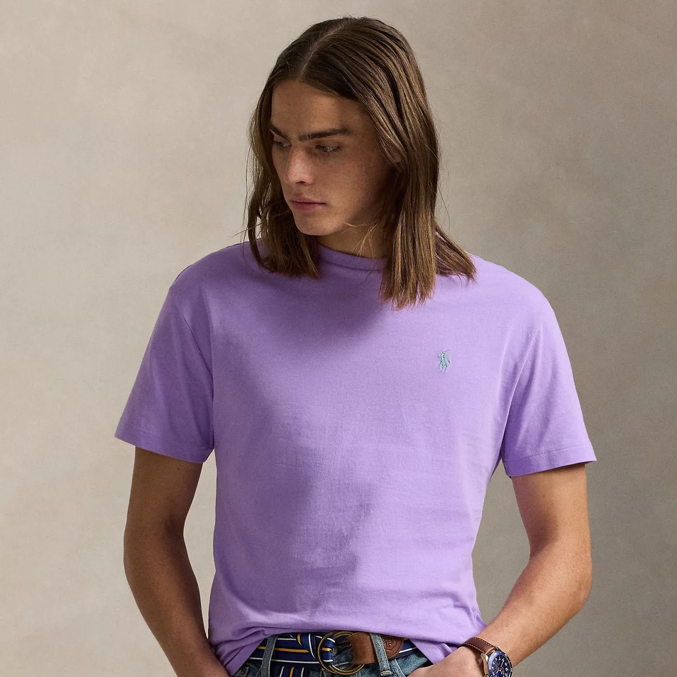 Polo Ralph Lauren Custom Slim Crewneck T-Shirt Light Lilac - Image 2