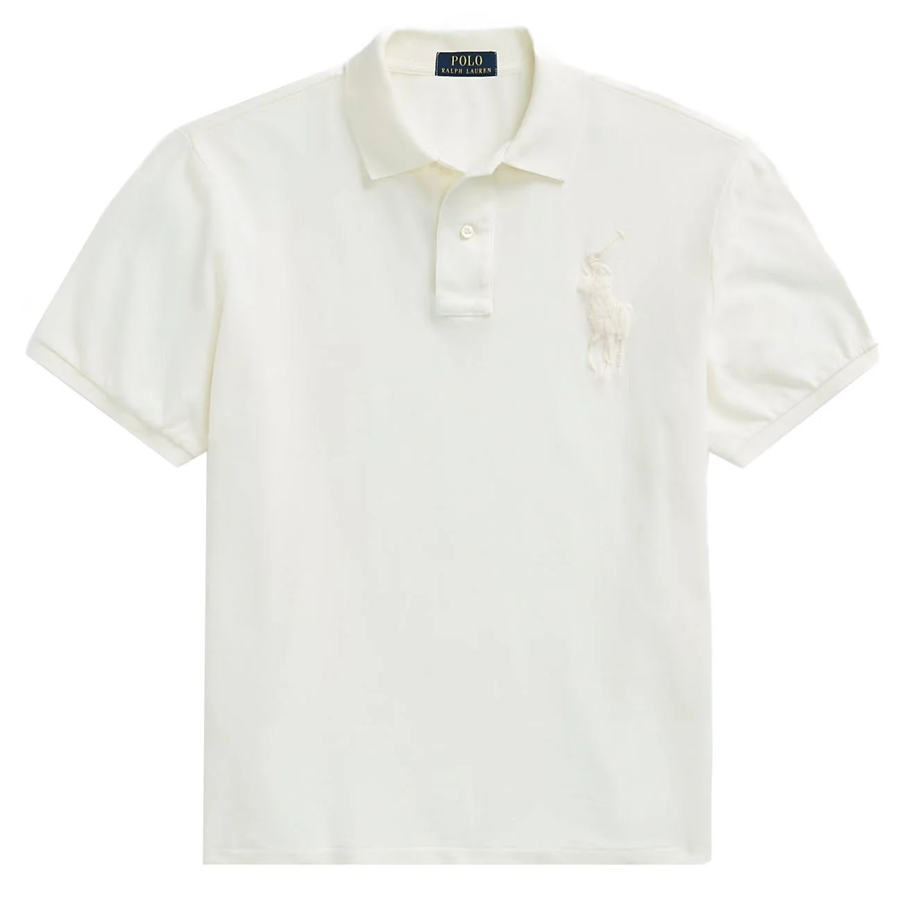 Polo Ralph Lauren Custom Slim Fit Big Pony Mesh Polo Shirt Clubhouse Cream