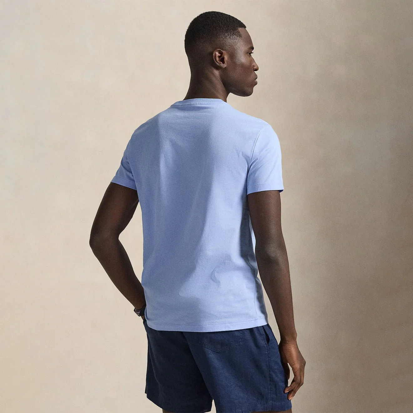 Polo Ralph Lauren Custom Slim Fit Jersey Crewneck T-Shirt Blue Lagoon - Image 3