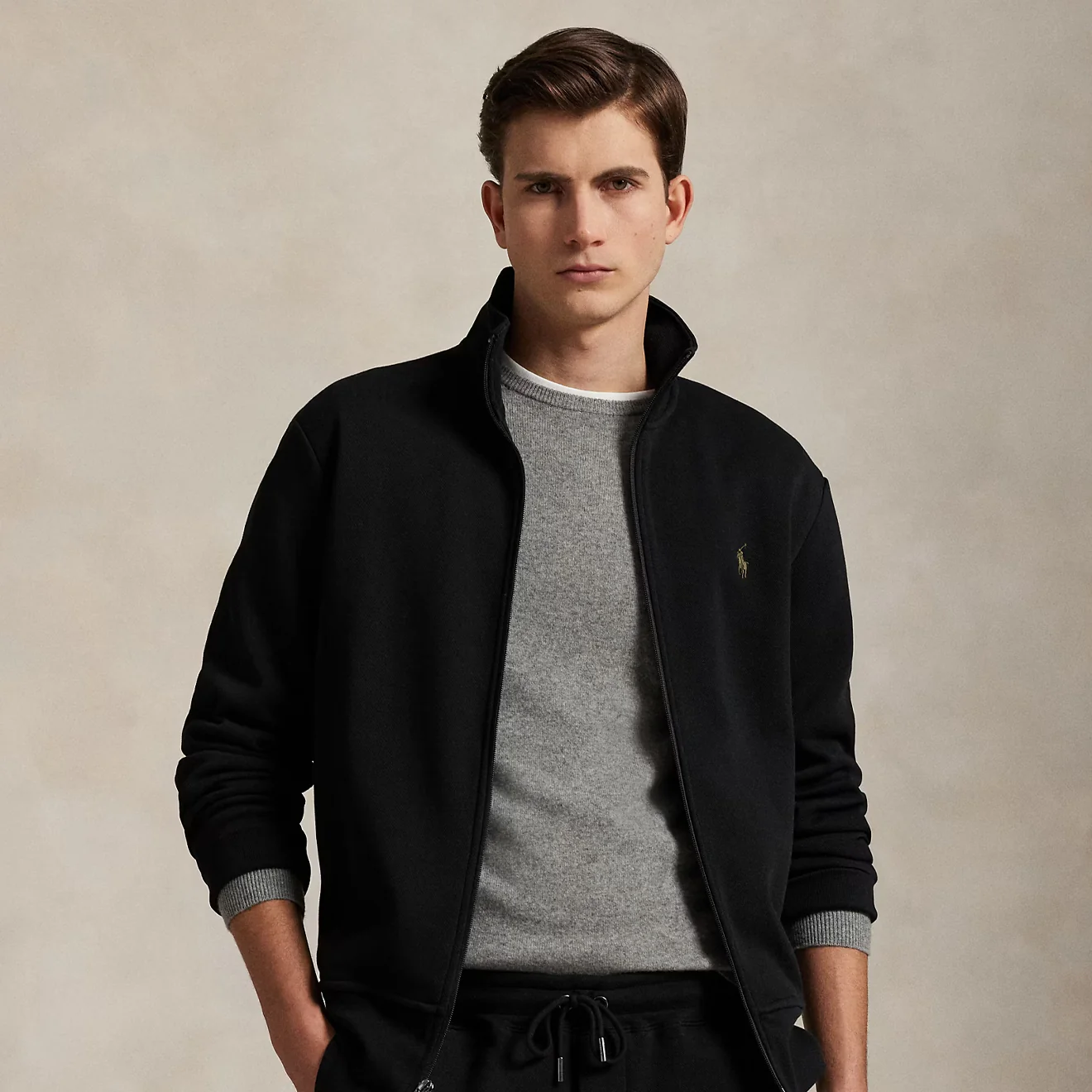 Polo Ralph Lauren Double Knit Track Jacket Polo Black - Image 2