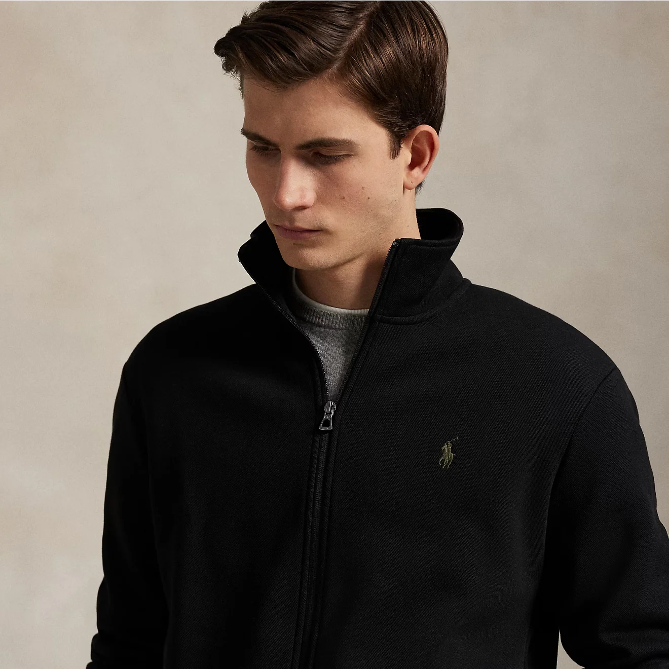 Polo Ralph Lauren Double Knit Track Jacket Polo Black - Image 4