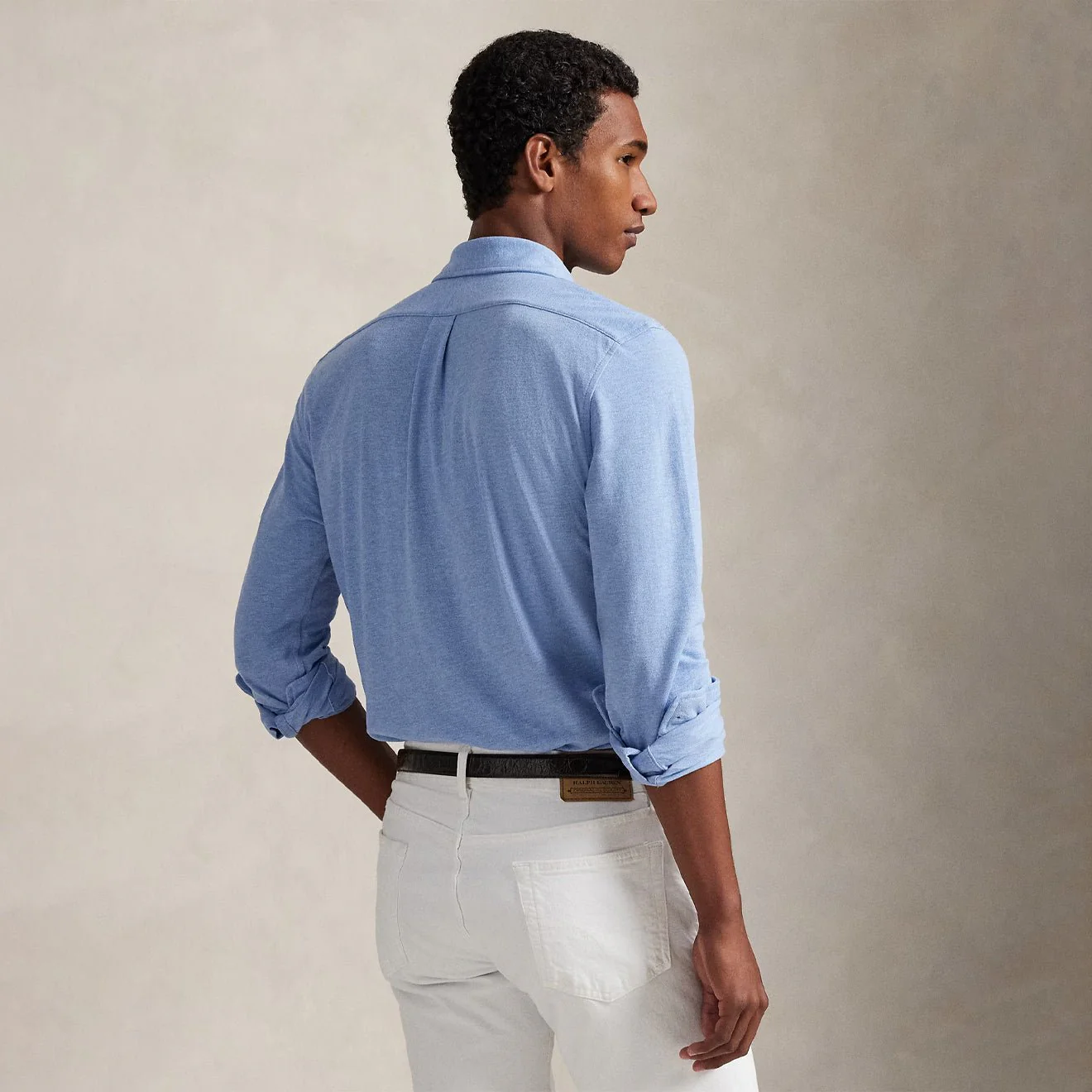 Polo Ralph Lauren Featherweight Mesh Shirt Isle Heather - Image 3