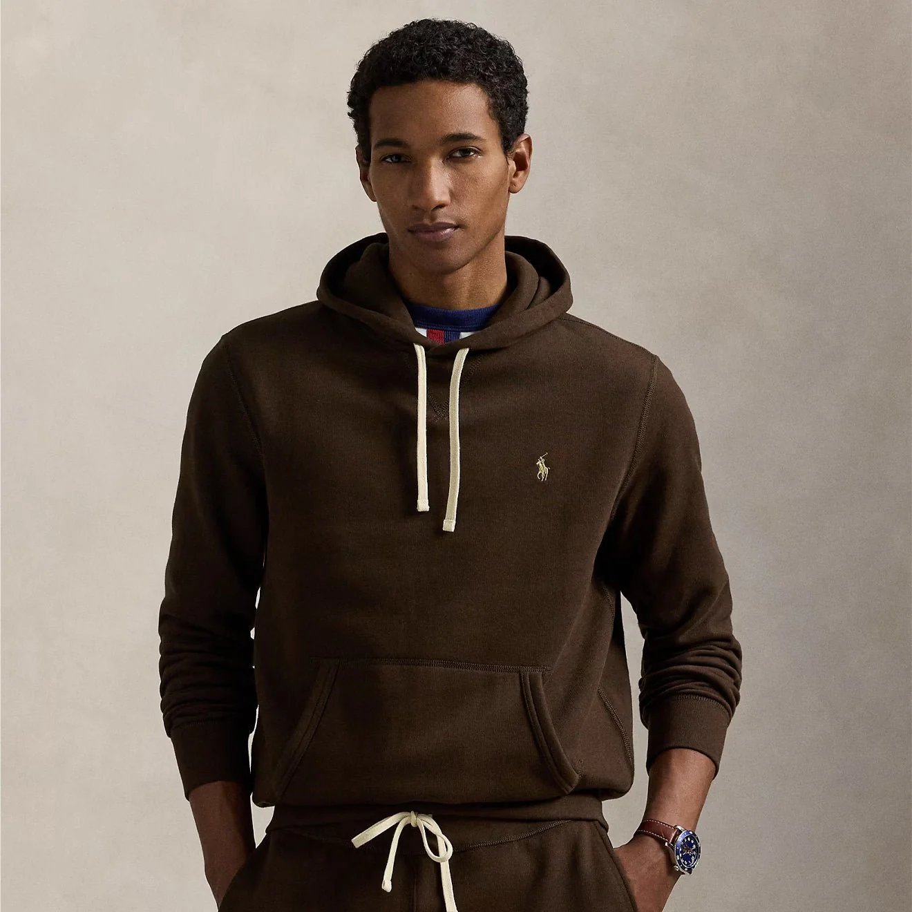 Polo Ralph Lauren Fleece Hooded Sweat Nutmeg Brown - Image 2