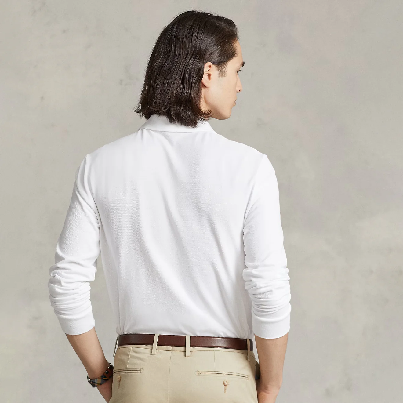 Polo Ralph Lauren L/S Custom Slim Fit Polo Shirt White - Image 3