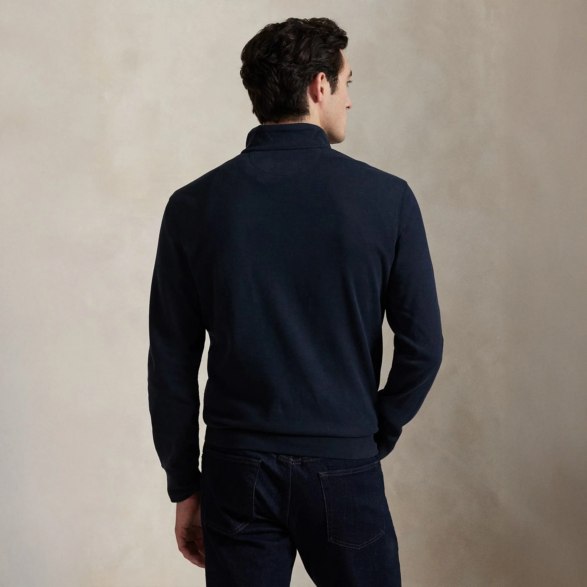 Polo Ralph Lauren Luxury Jersey Quarter-Zip Pullover Aviator Navy - Image 3
