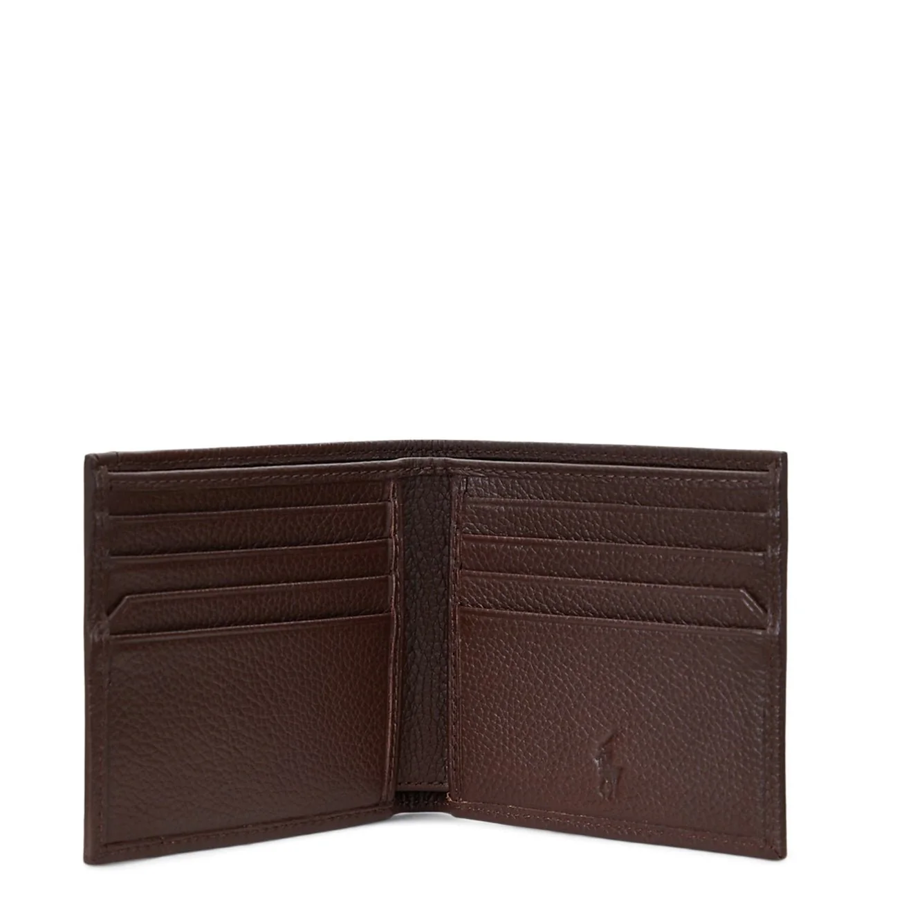 Polo Ralph Lauren Pebbled Leather Billfold Wallet Dark Brown - Image 3