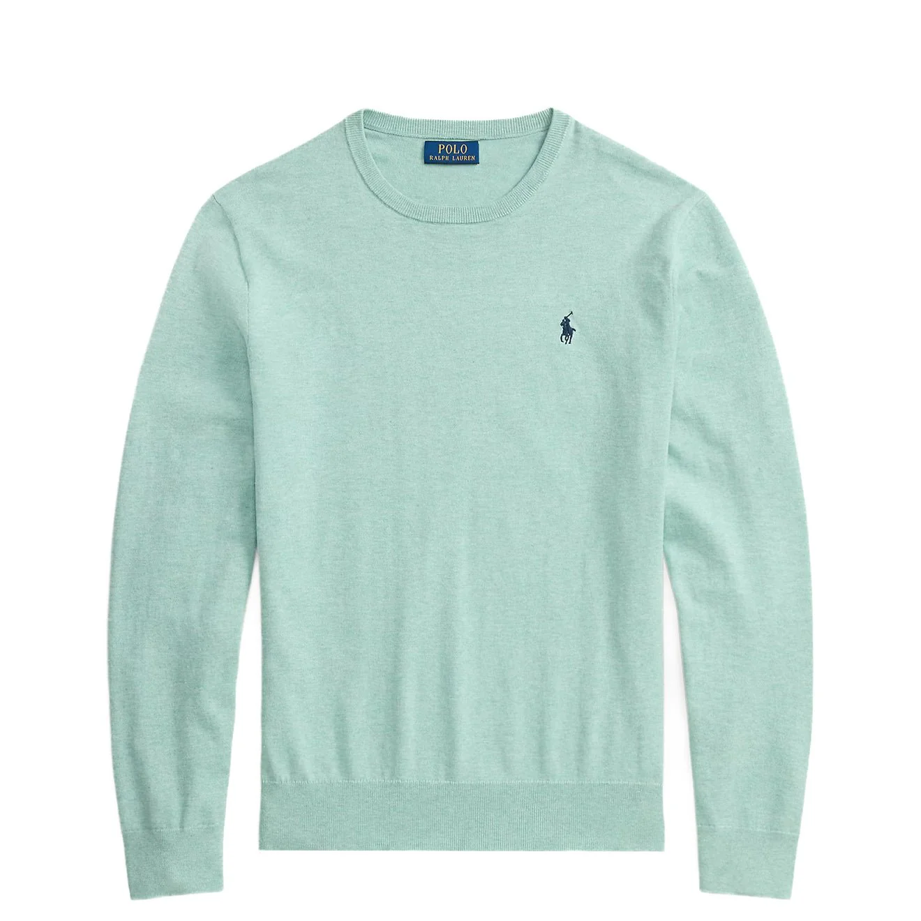 Polo Ralph Lauren Slim Fit Textured Cotton Sweater Green Swallow Heather