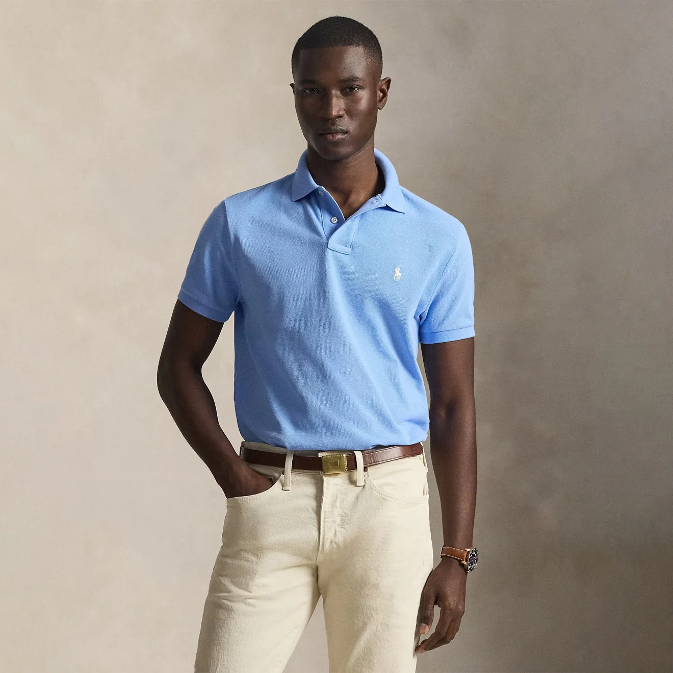 Polo Ralph Lauren The Iconic Mesh Polo Shirt Blue Lagoon - Image 2