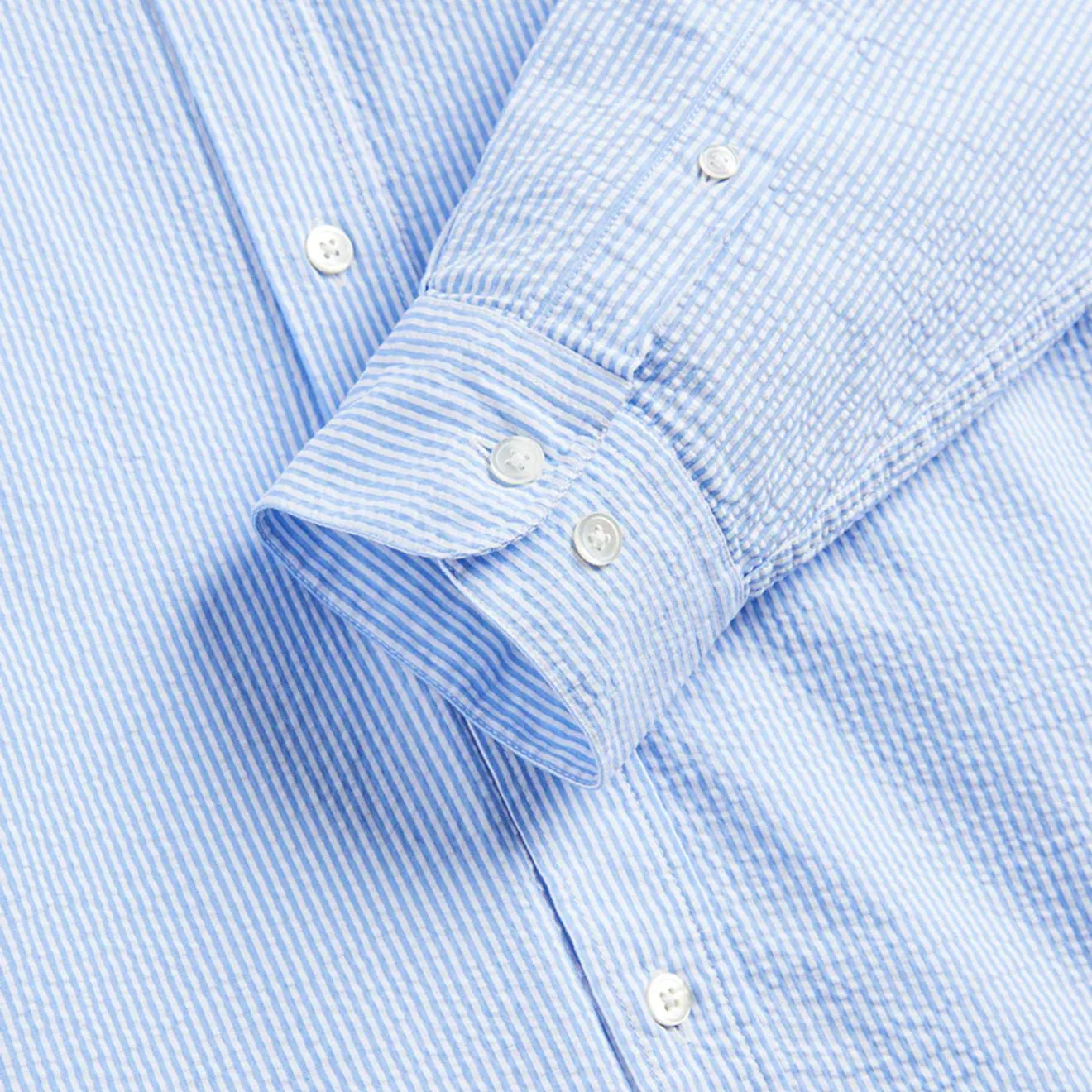 Portuguese Flannel Atlantico Stripe L/S Shirt Blue - Image 4