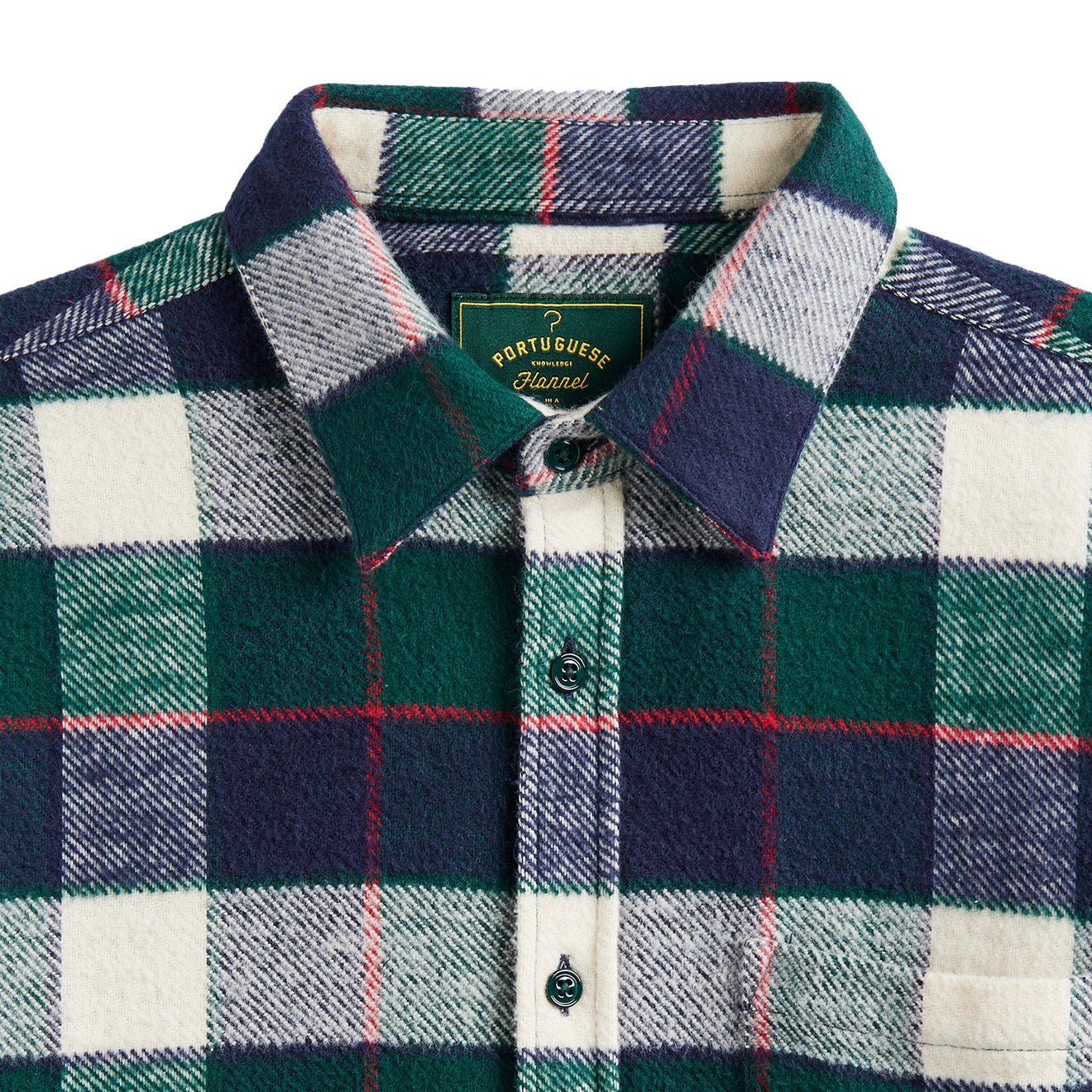 Portuguese Flannel Bottle Shirt Green / Blue - Image 2
