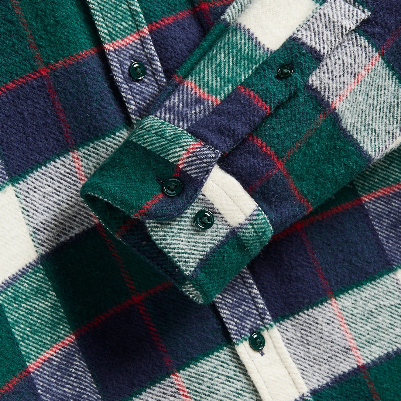 Portuguese Flannel Bottle Shirt Green / Blue - Image 3