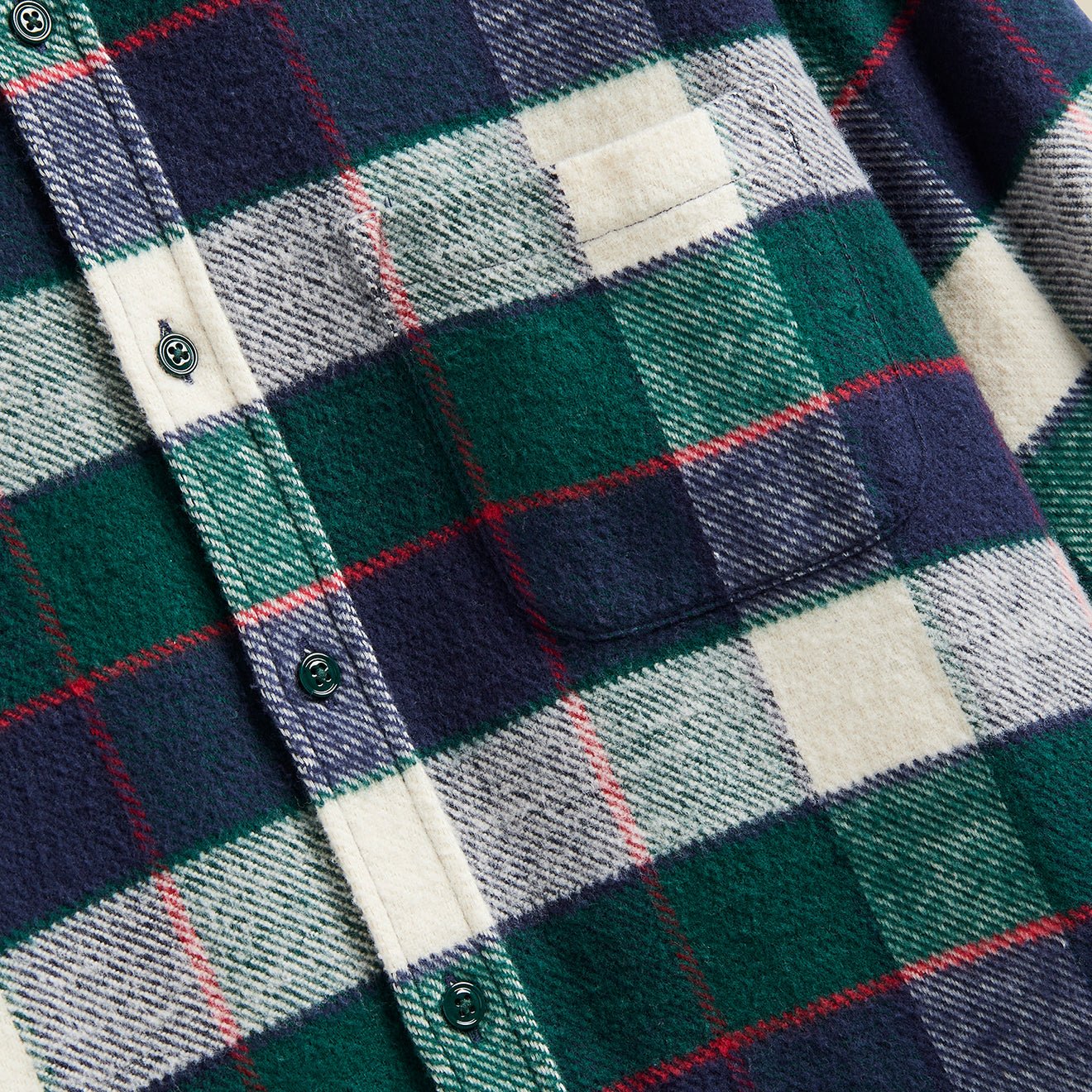 Portuguese Flannel Bottle Shirt Green / Blue - Image 4