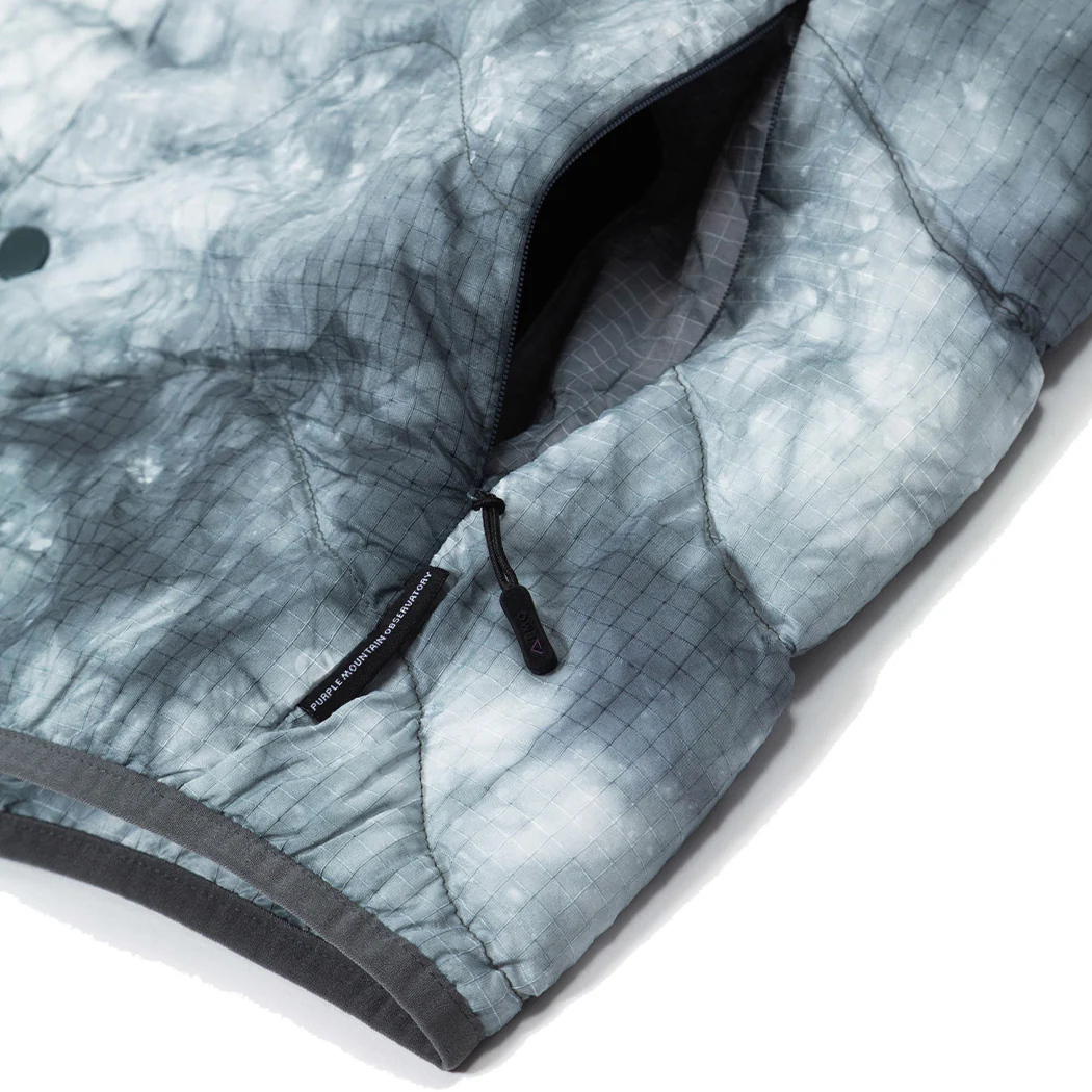 Purple Mountain Observatory Ice Dye Quilted Vest Grey Tie Dye - Image 3