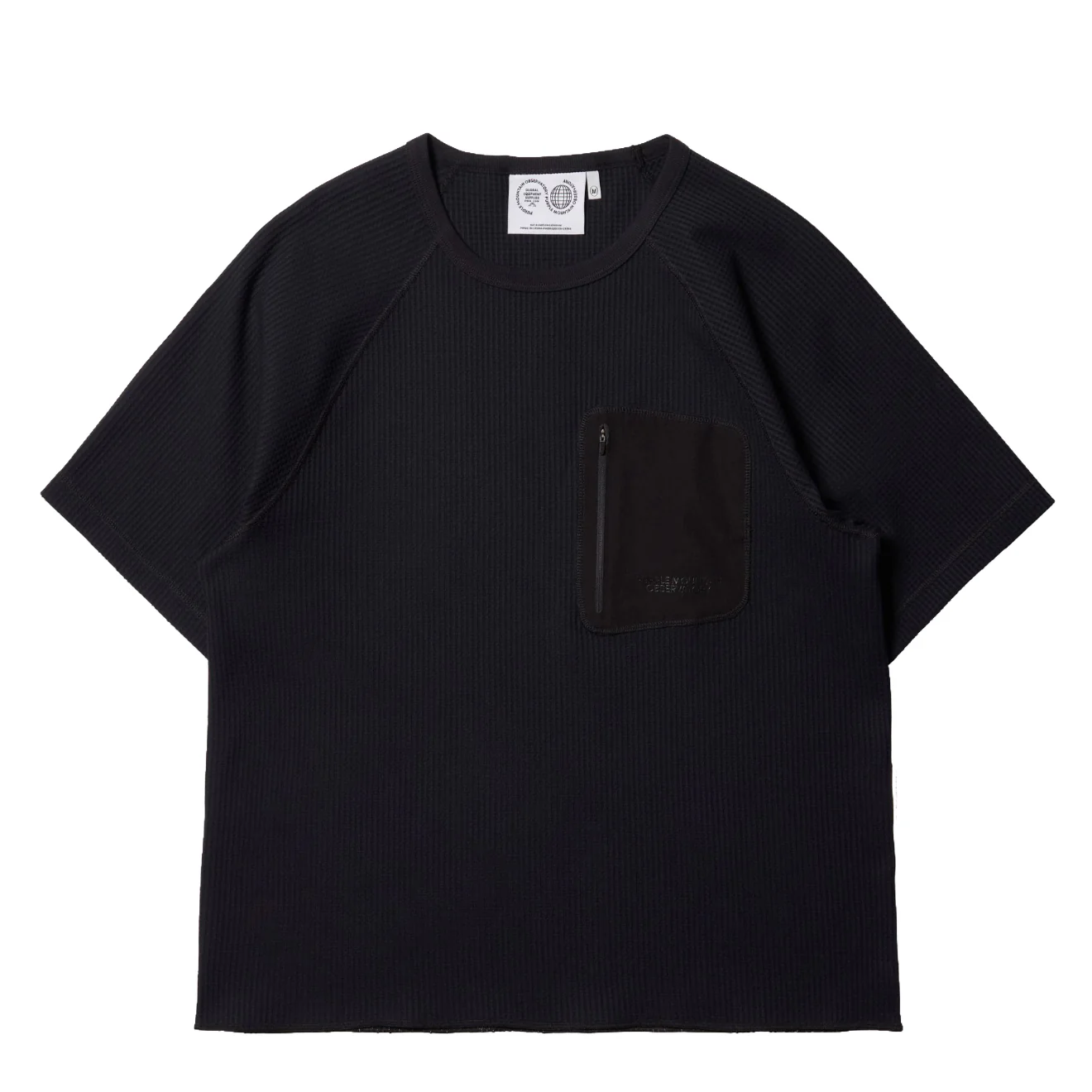 Purple Mountain Observatory Waffle SS Crew T-Shirt Black