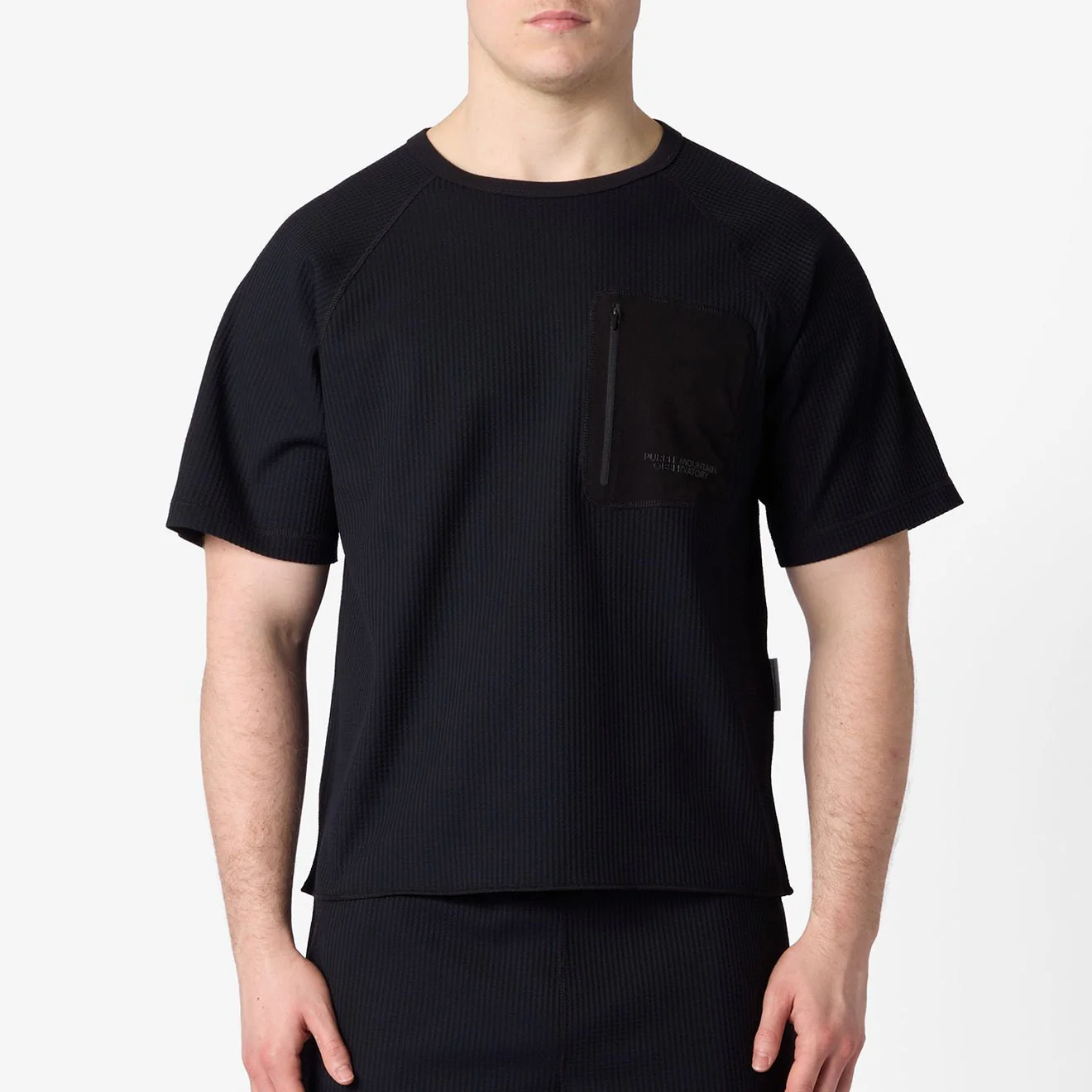 Purple Mountain Observatory Waffle SS Crew T-Shirt Black - Image 3