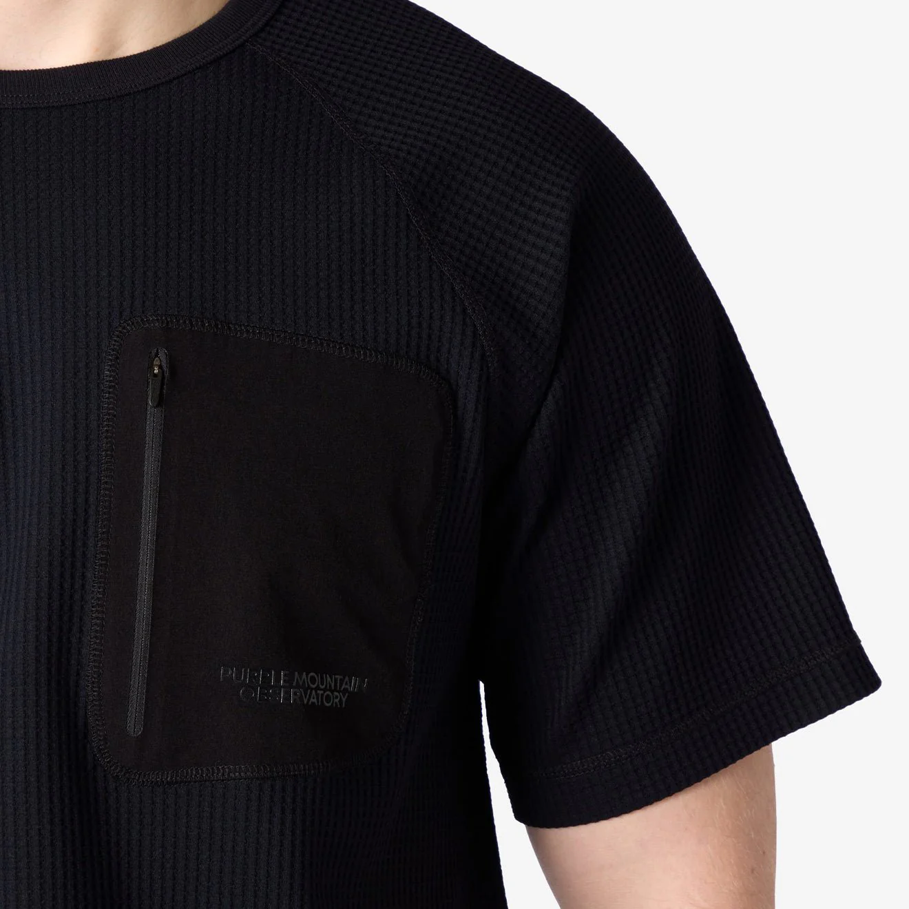 Purple Mountain Observatory Waffle SS Crew T-Shirt Black - Image 4