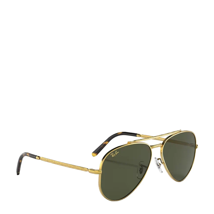 Ray-Ban RB3625 135 58 New Aviator Sunglasses Legend Gold / Green - Image 5